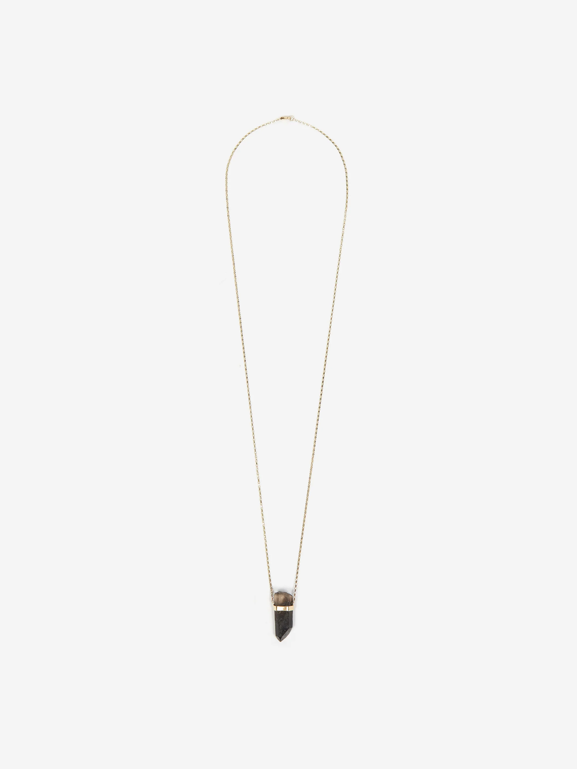 She's Lost Control Smokey Quartz Necklace - Gold - Image 2