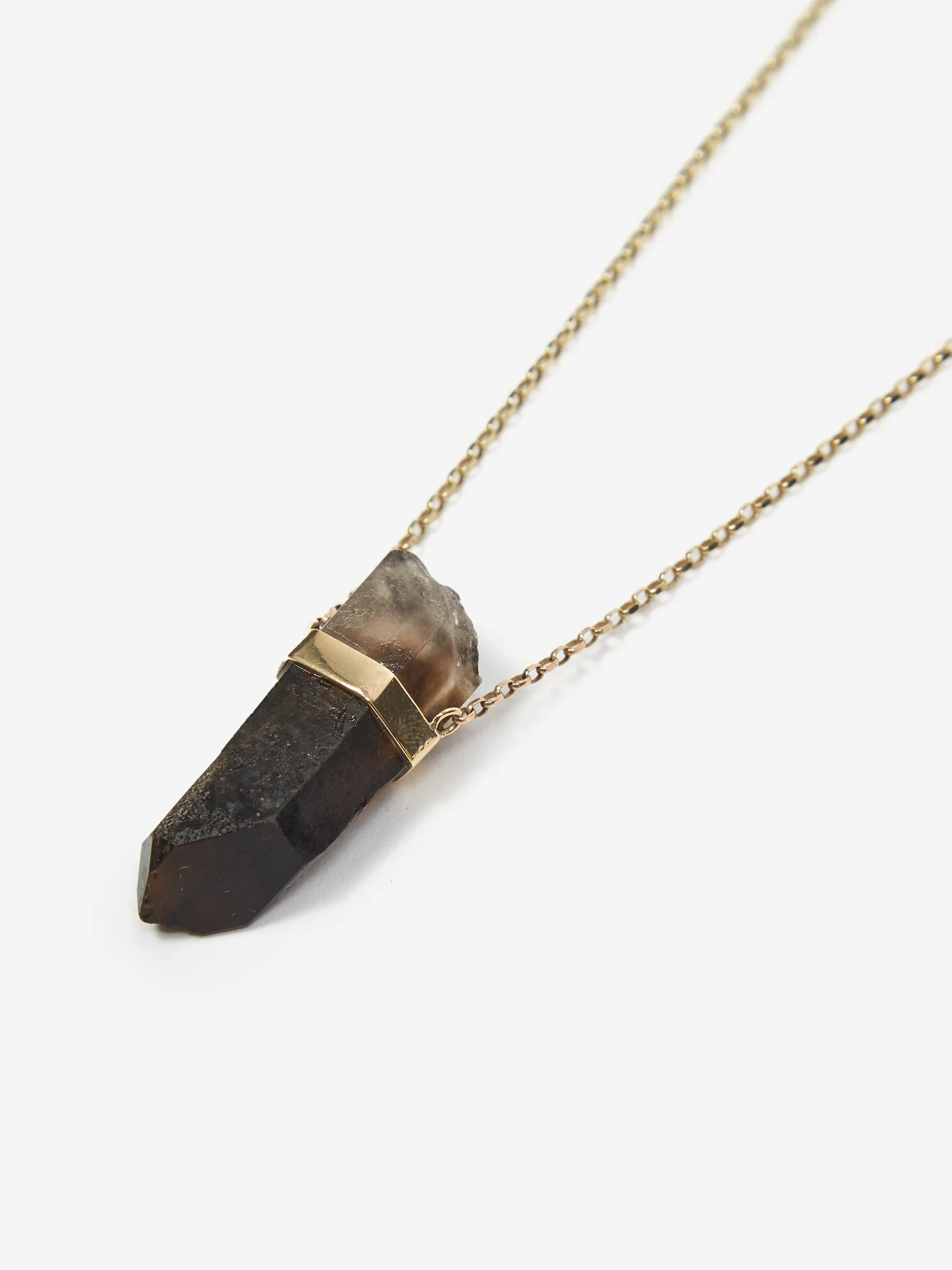 She's Lost Control Smokey Quartz Necklace - Gold - Image 3