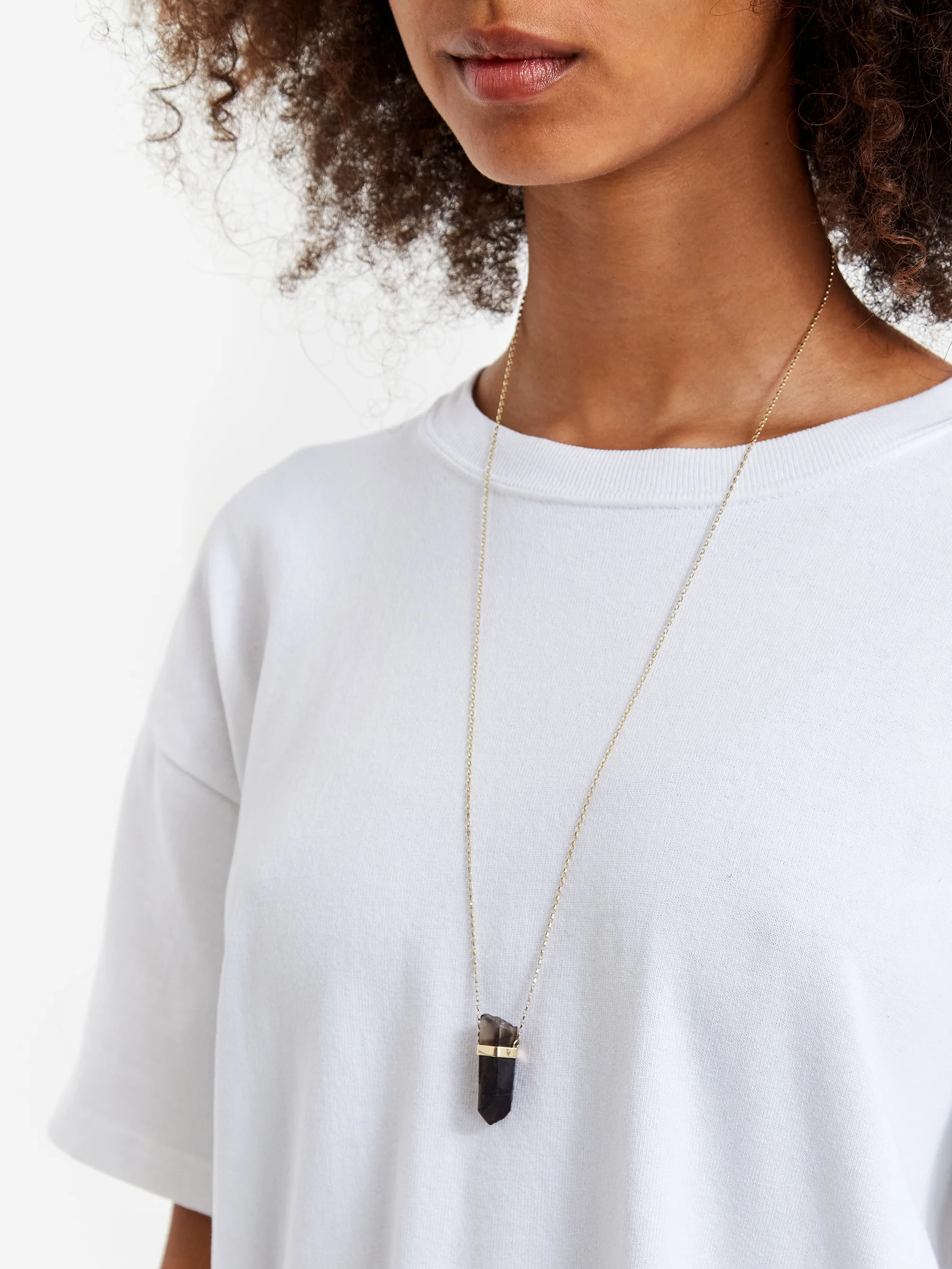 She's Lost Control Smokey Quartz Necklace - Gold - Image 6