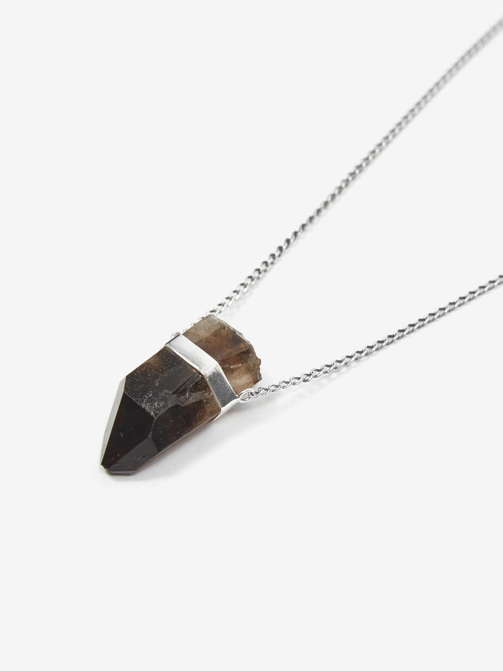She's Lost Control Smokey Quartz Necklace - Silver - Image 3