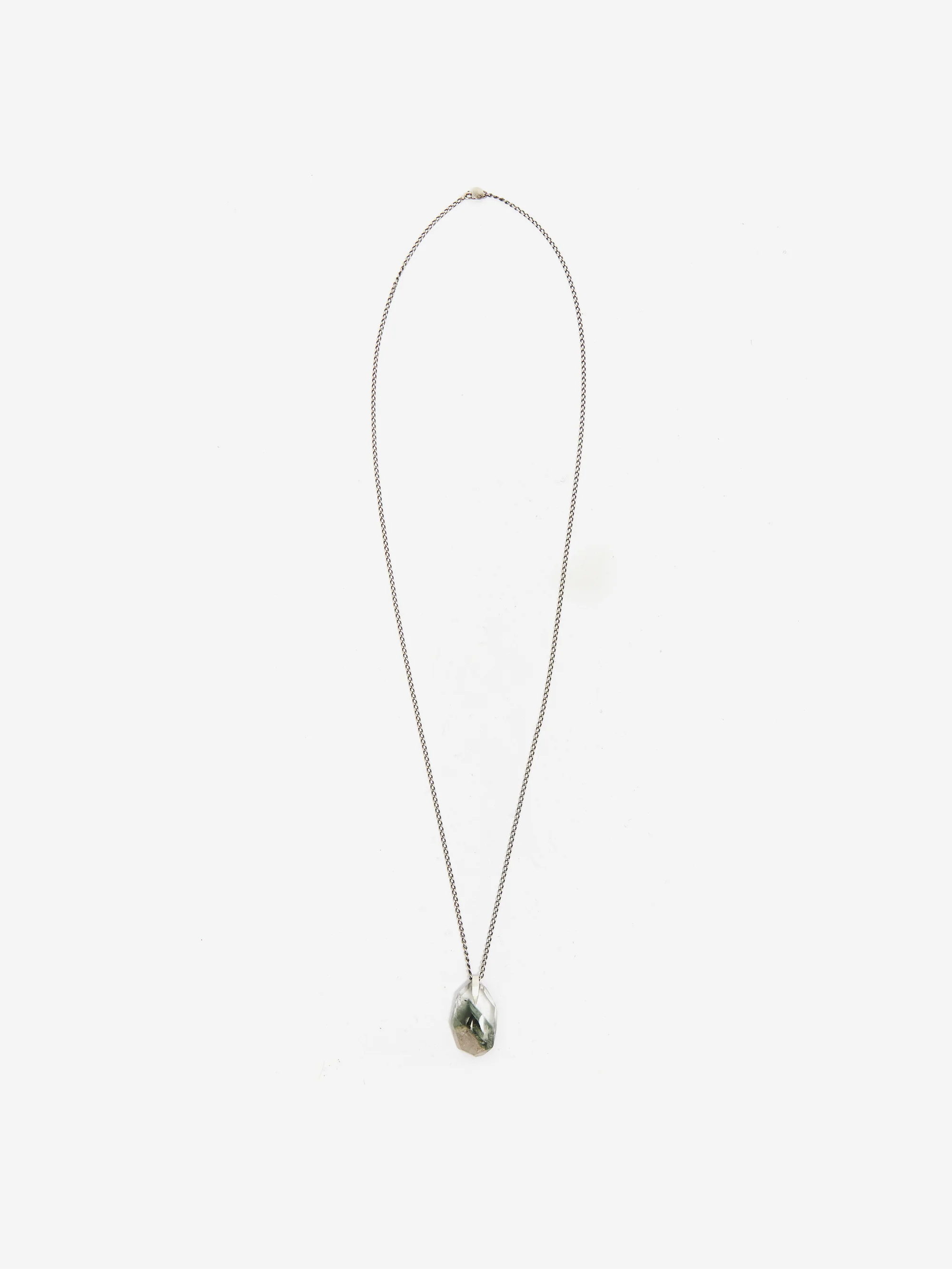 ShesLostControl Chlorite Phantom Crystal Silver Necklace - Green/Silver - Image 2