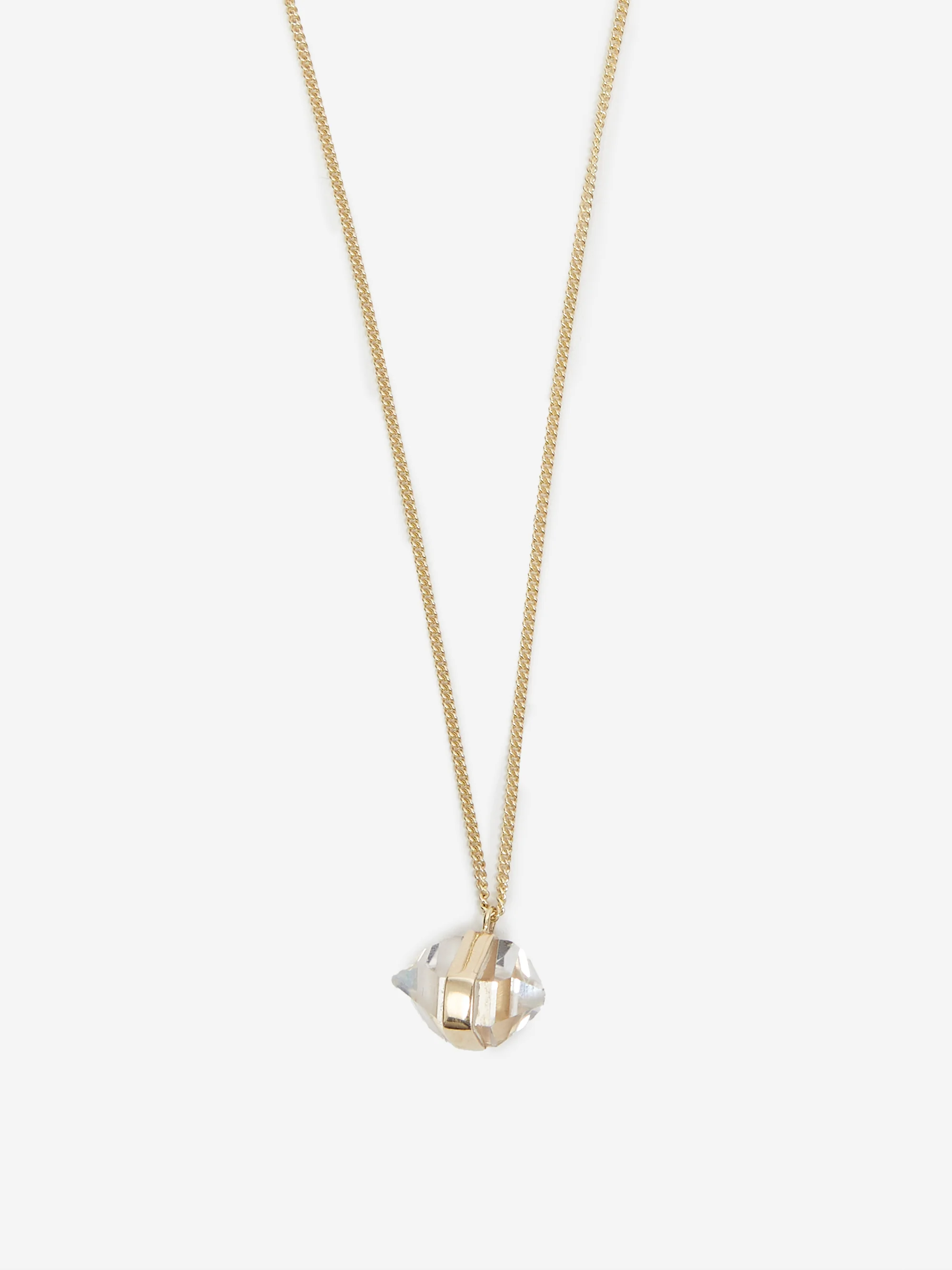 ShesLostControl Gold Statement Herkimer Diamond Crystal Necklace - Gold