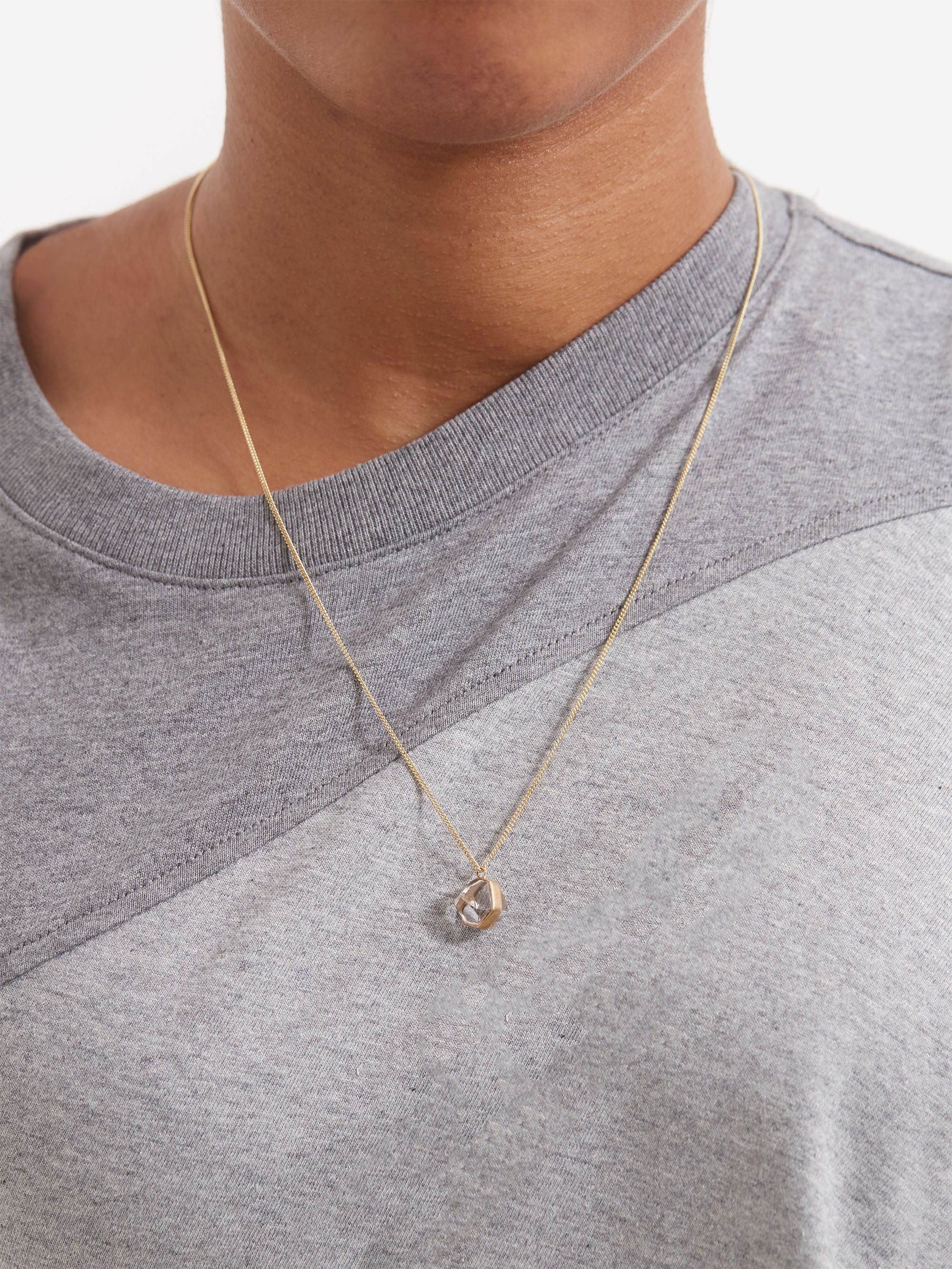 ShesLostControl Gold Statement Herkimer Diamond Crystal Necklace - Gold - Image 2