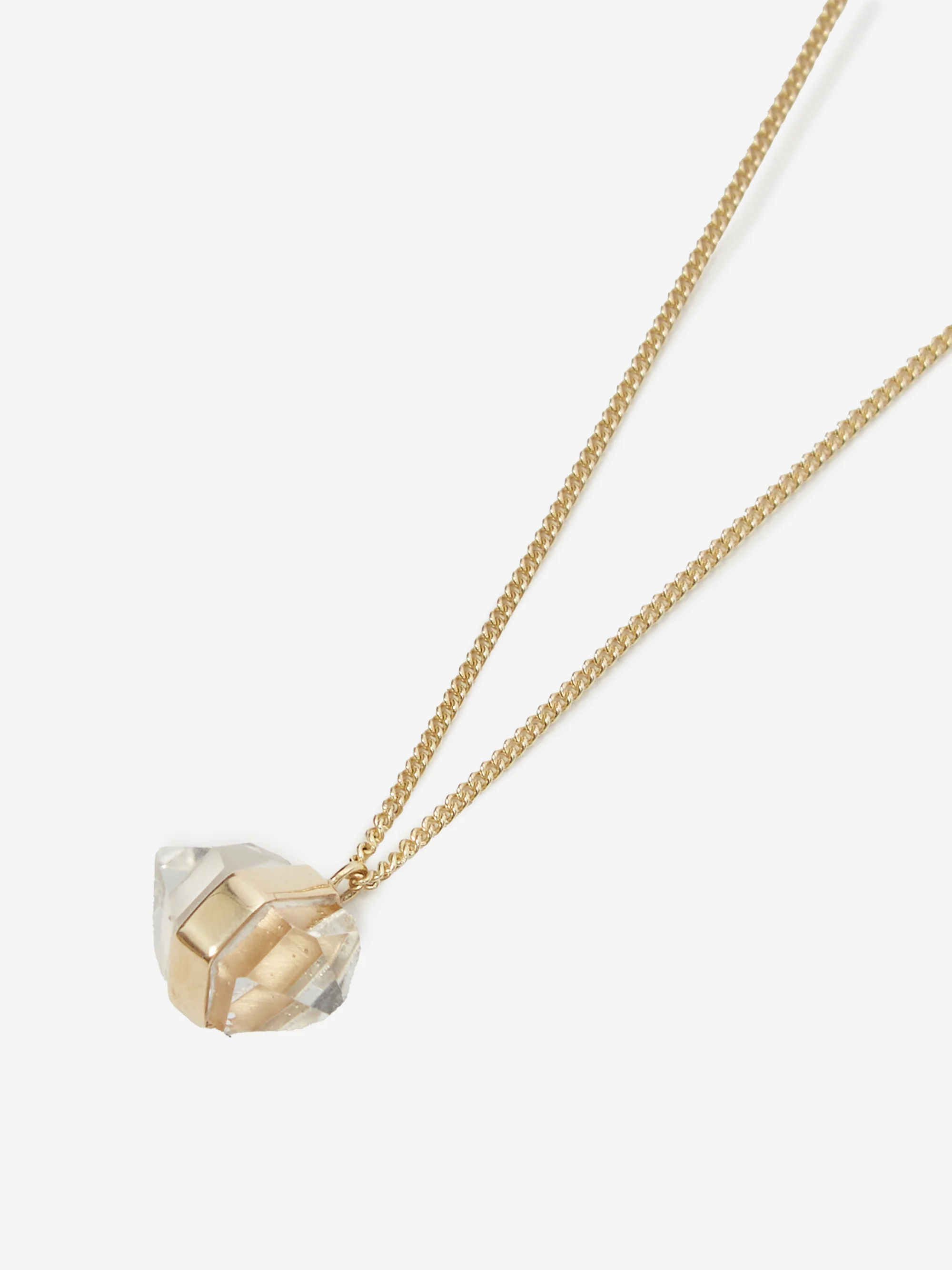 ShesLostControl Gold Statement Herkimer Diamond Crystal Necklace - Gold - Image 4