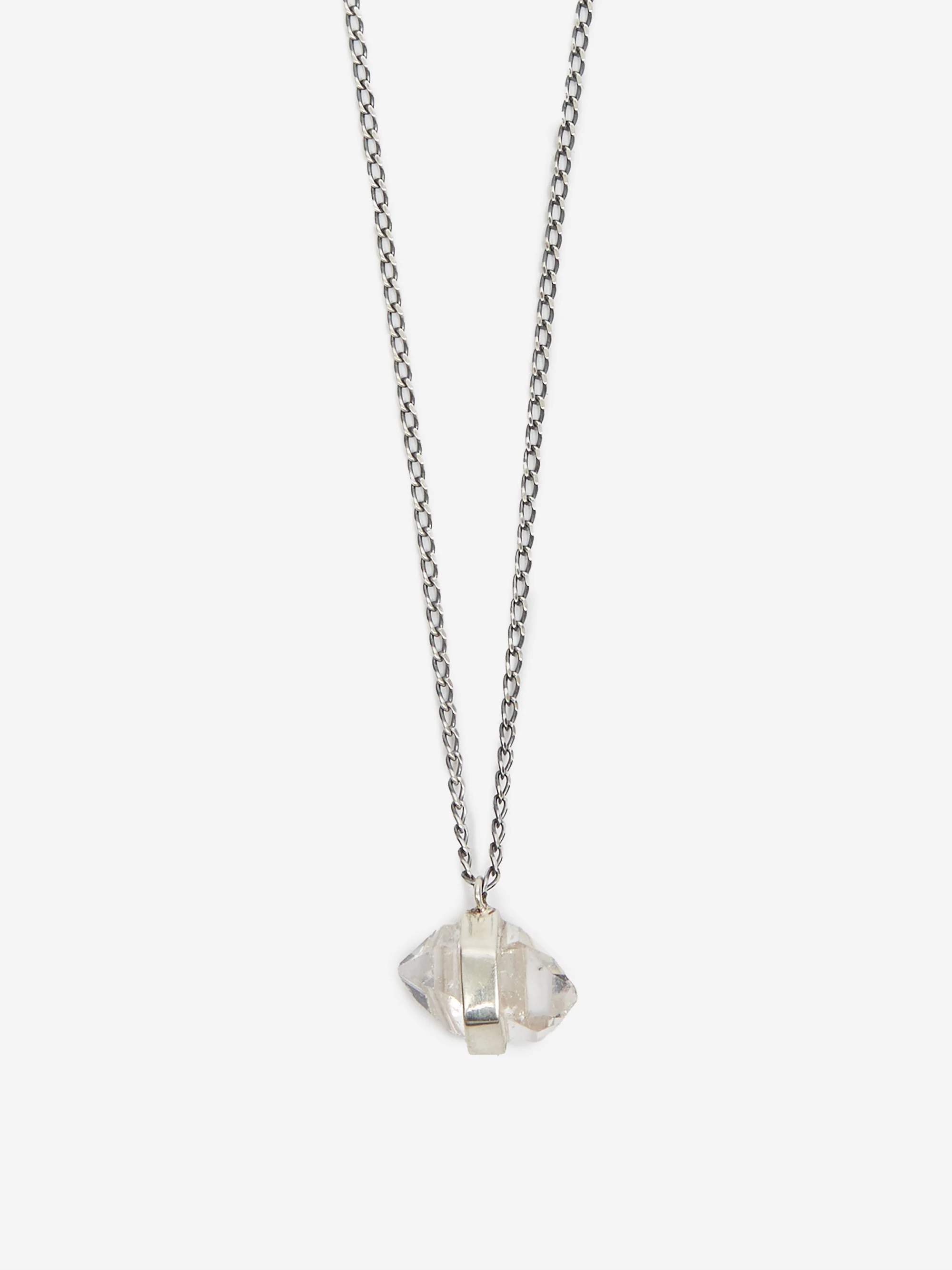 ShesLostControl Statement Herkimer Diamond Crystal Necklace - Silver