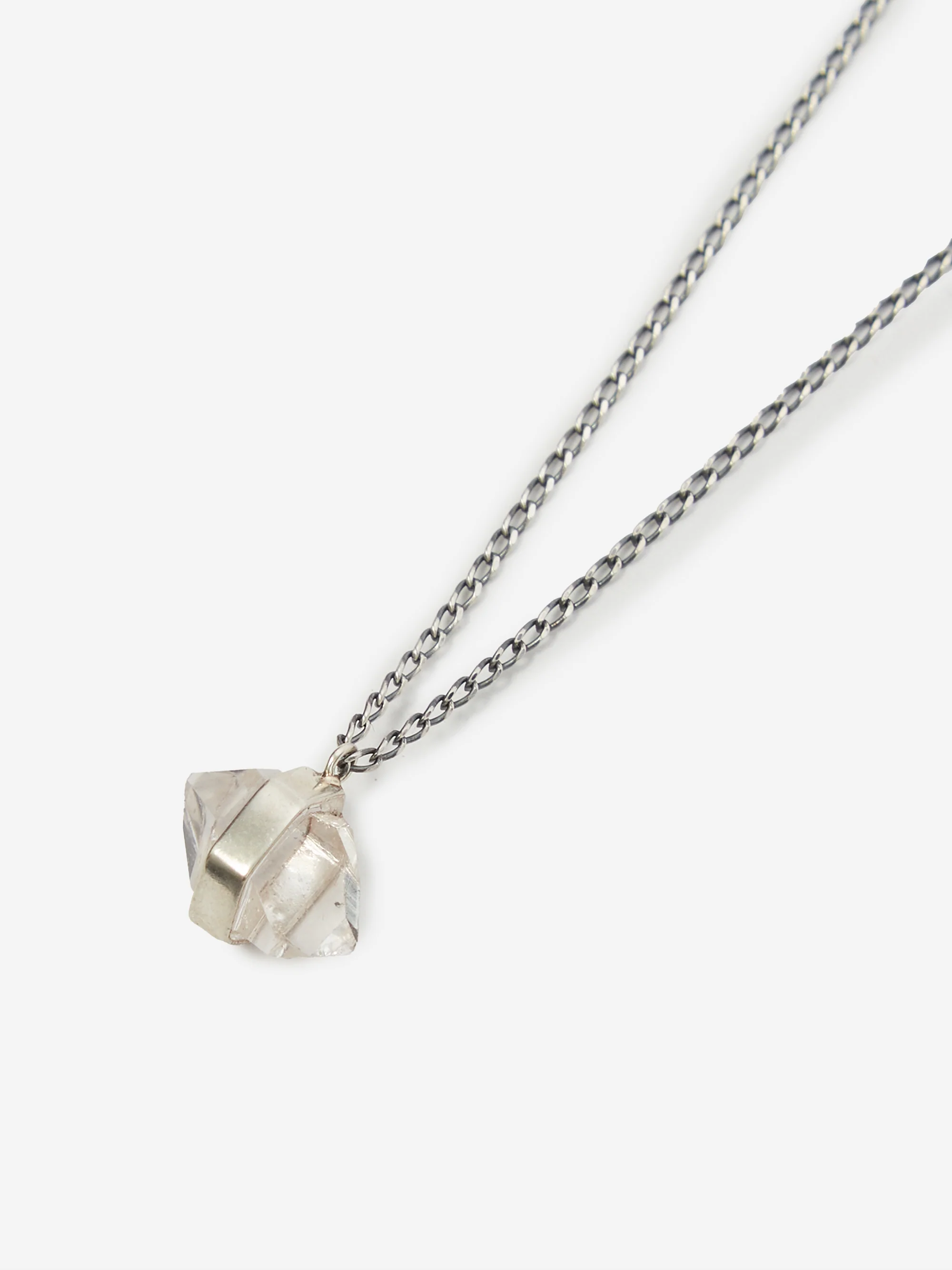 ShesLostControl Statement Herkimer Diamond Crystal Necklace - Silver - Image 3