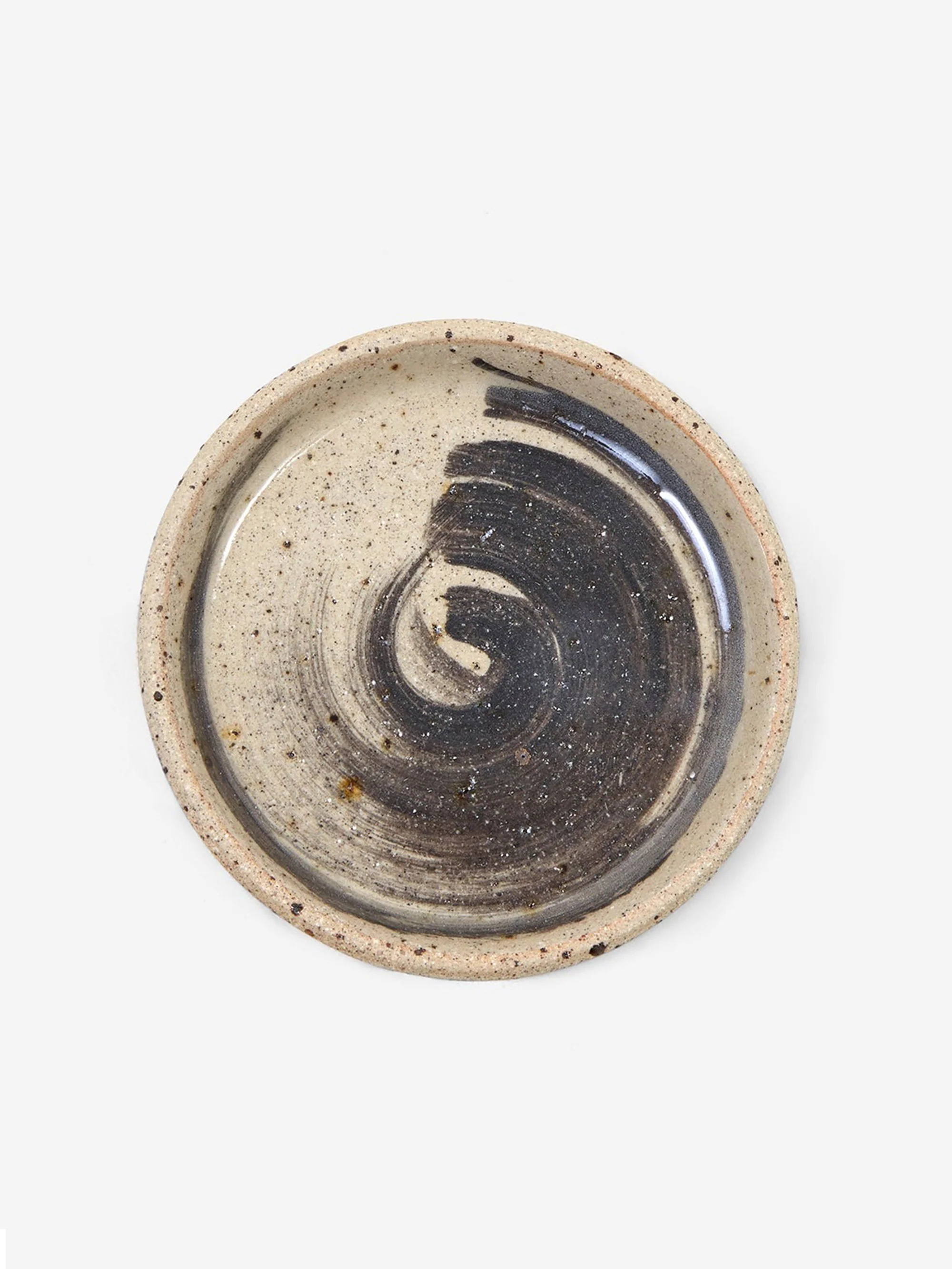 Silverceramics Ceramic Brush Stroke Trinket Plate - Fleck Black