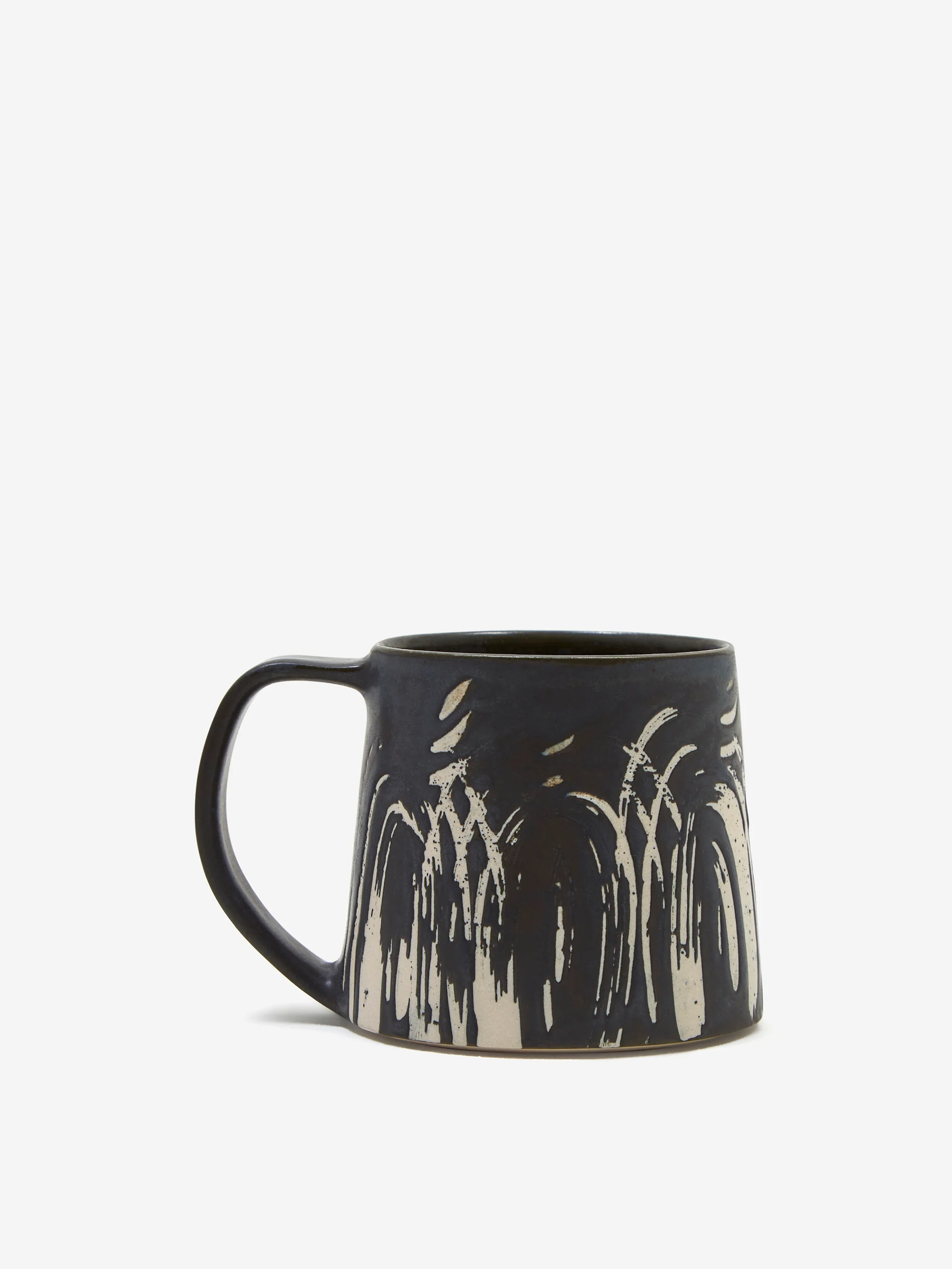 Silverceramics Ceramic Mug Brush Stroke Pattern - Black