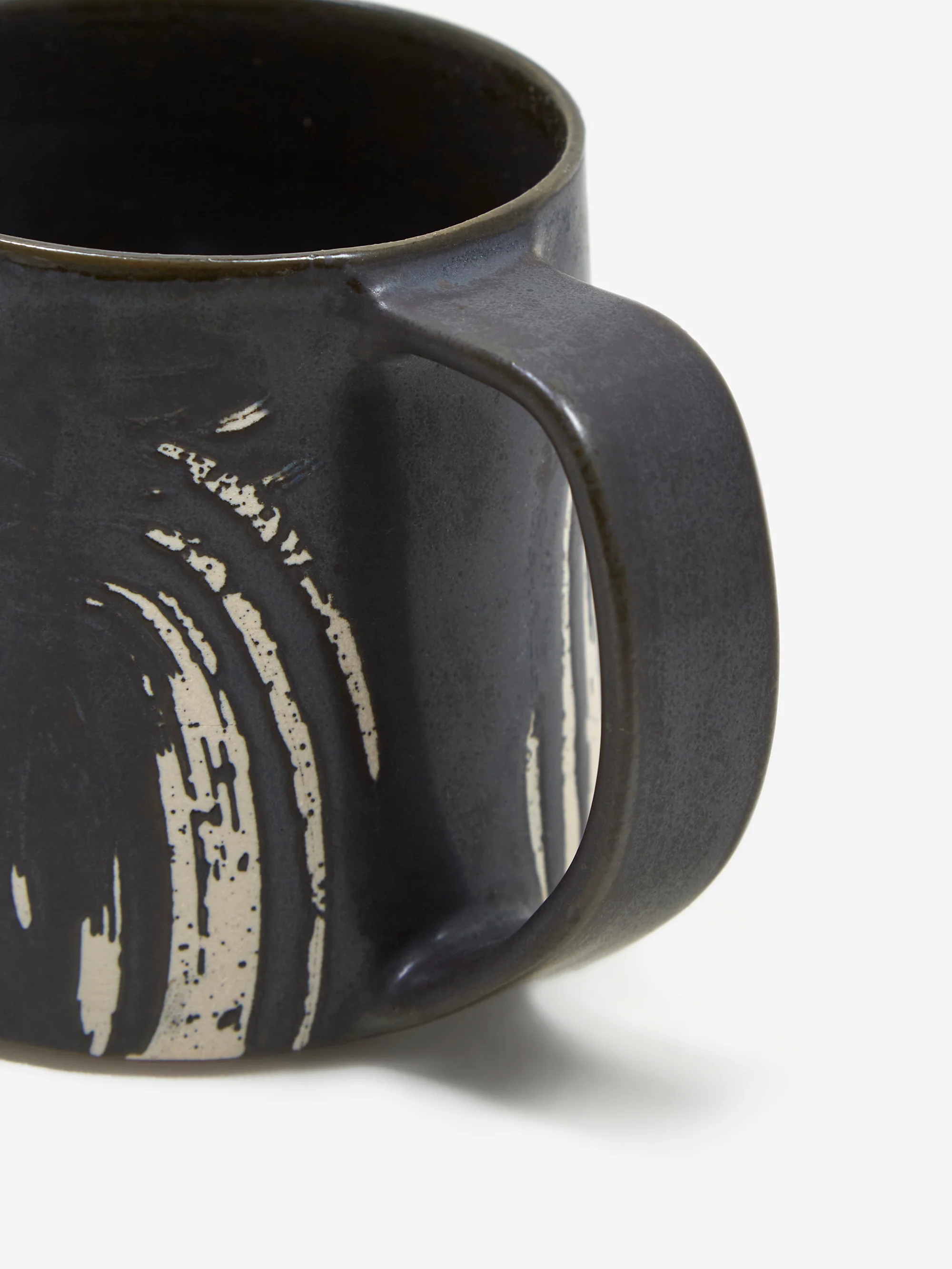 Silverceramics Ceramic Mug Brush Stroke Pattern - Black - Image 2
