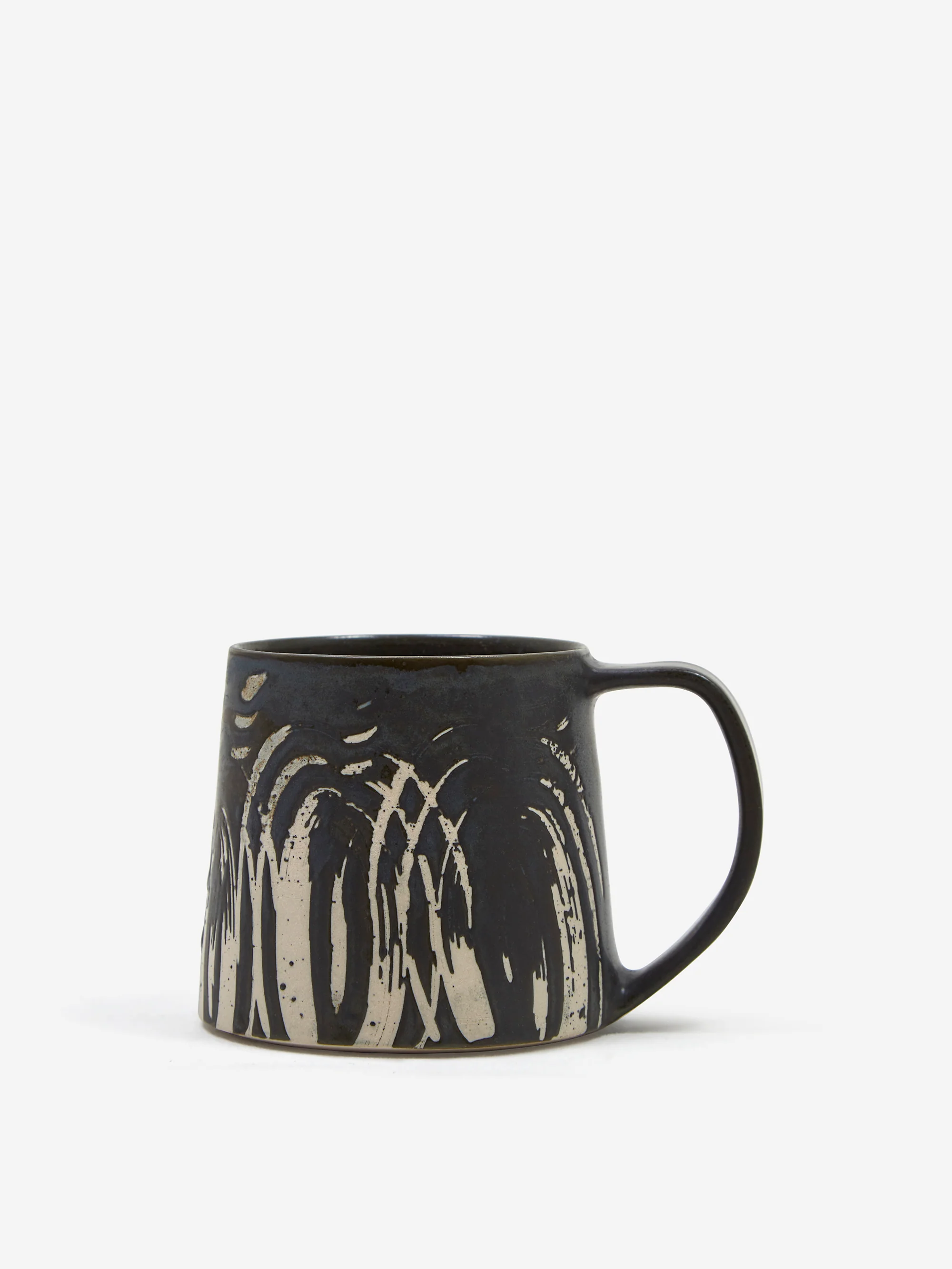 Silverceramics Ceramic Mug Brush Stroke Pattern - Black - Image 3