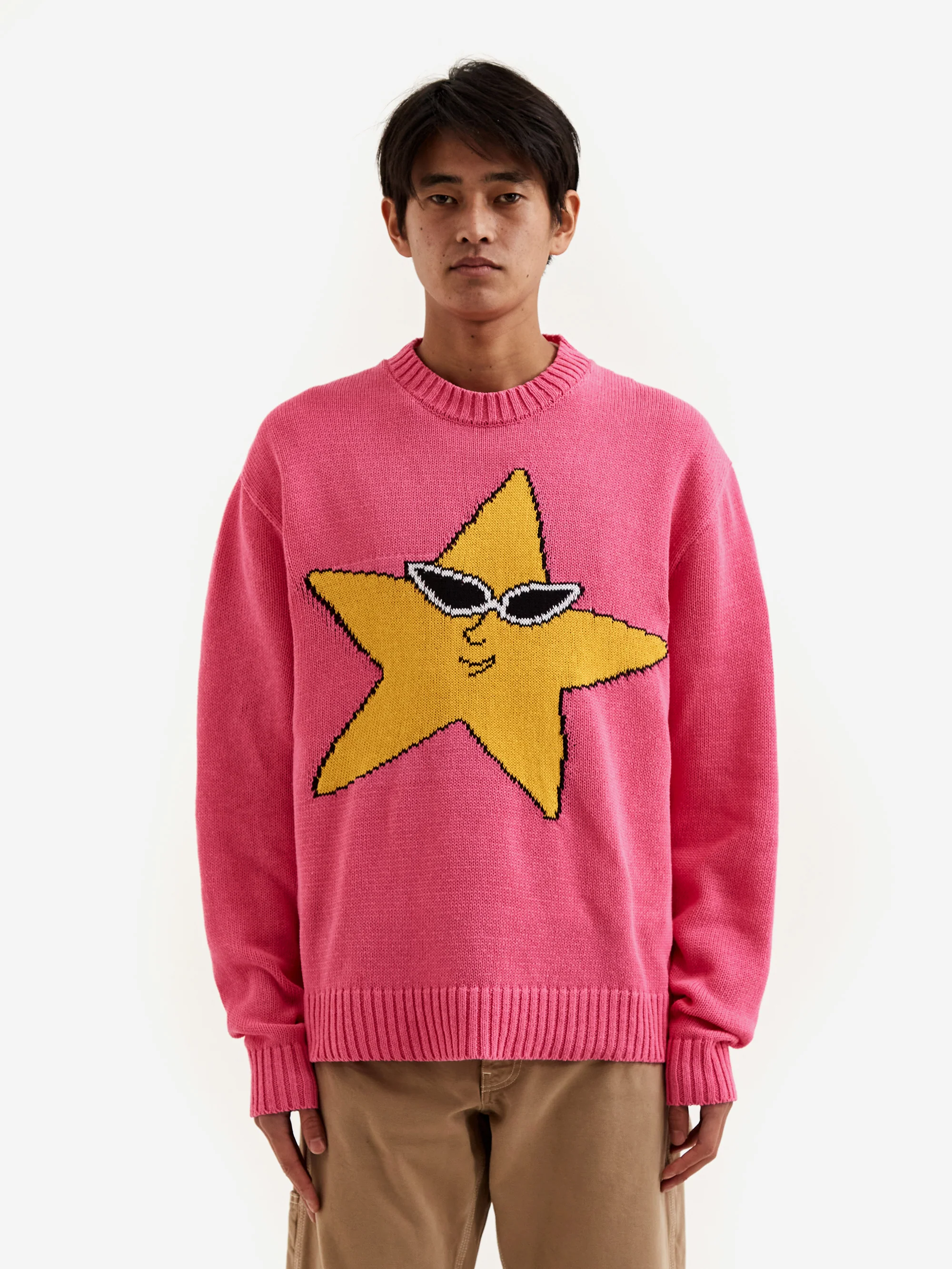 Sky High Farm Intarsia Sweater Knit - Pink - Image 2