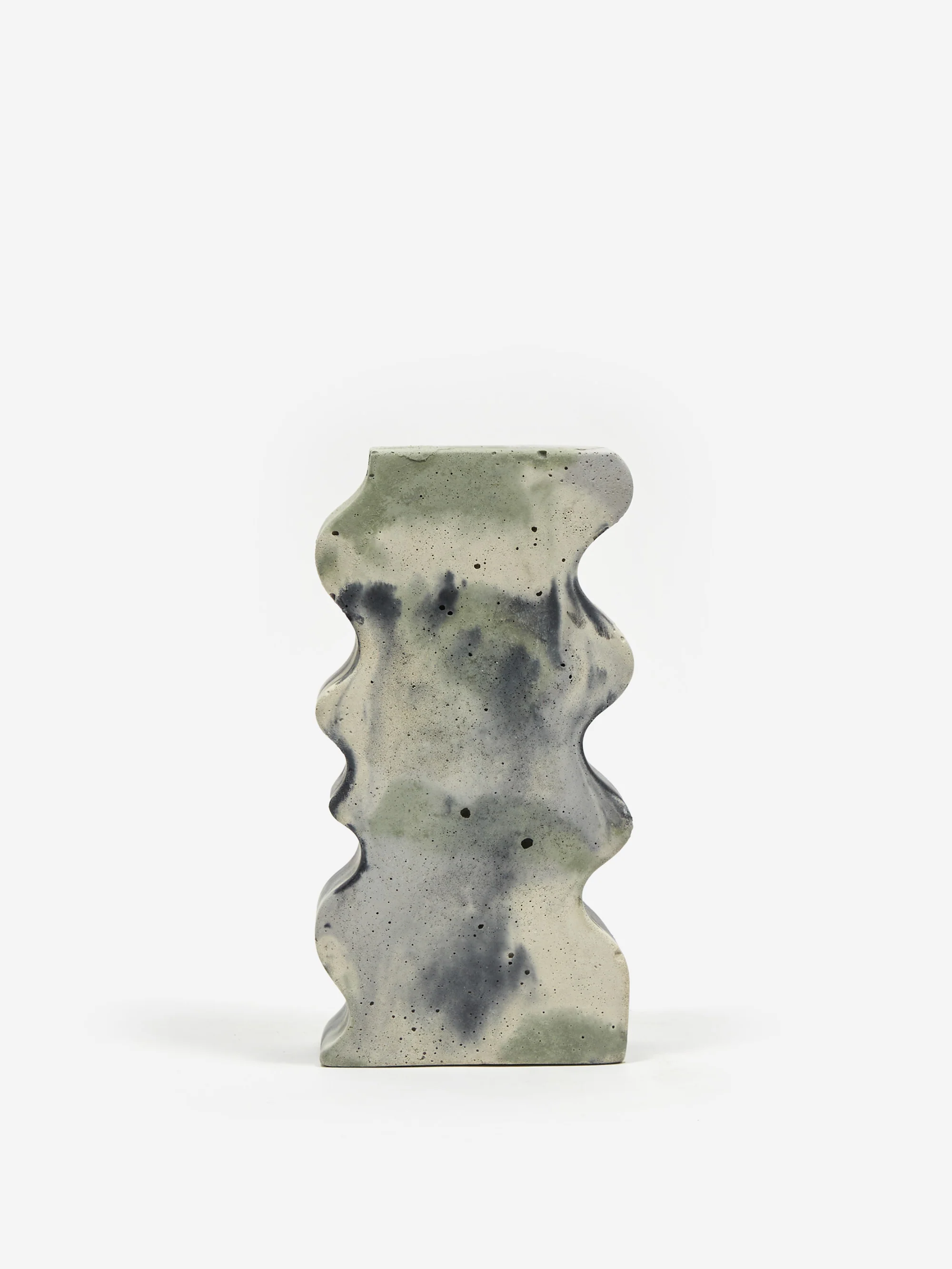 Smith and Goat x Goodhood Concrete Wavy Vase - Green and Lilac