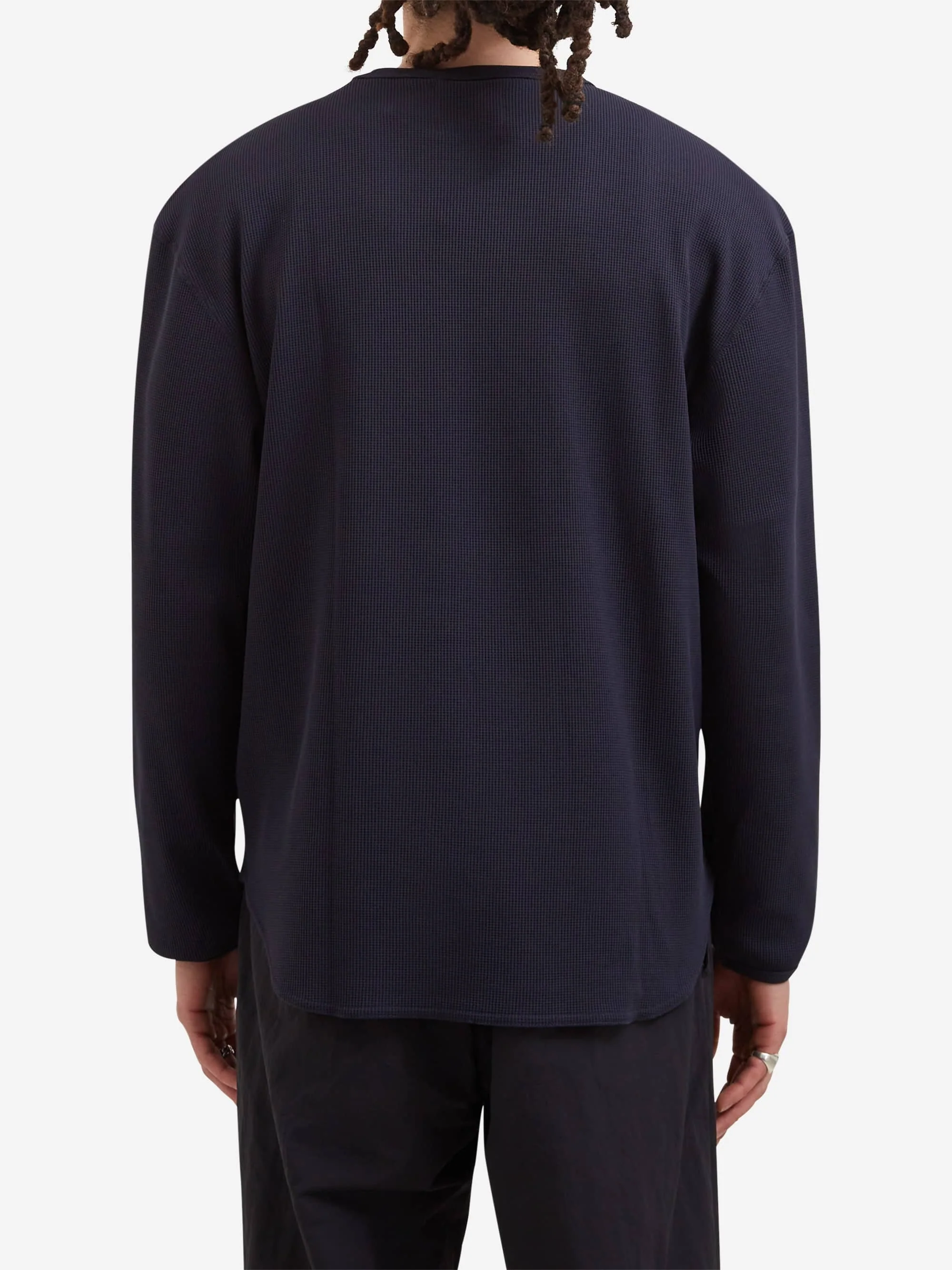 Snow Peak Dry Waffle L/S T-Shirt - Dark Navy - Image 4