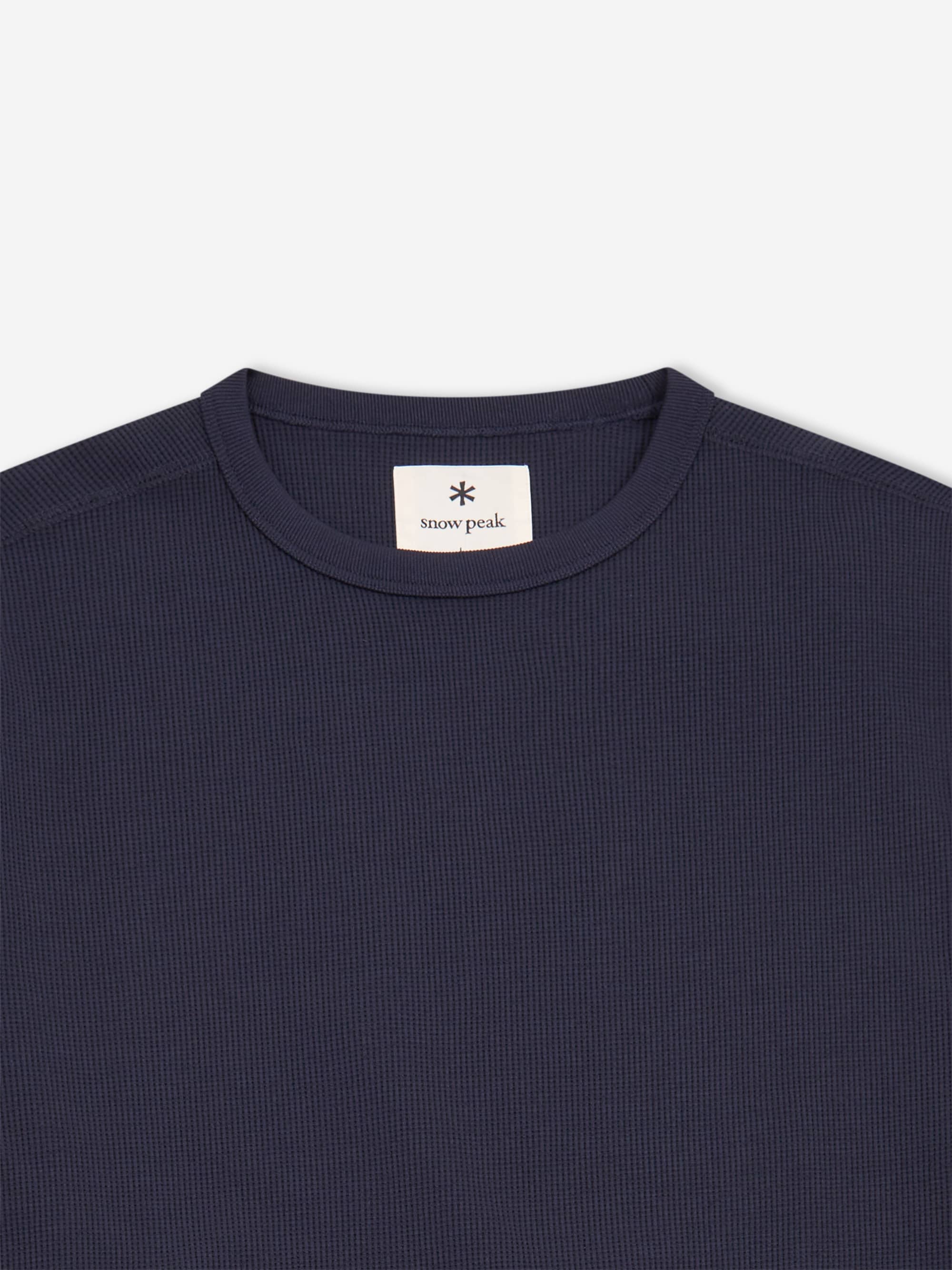 Snow Peak Dry Waffle L/S T-Shirt - Dark Navy - Image 6
