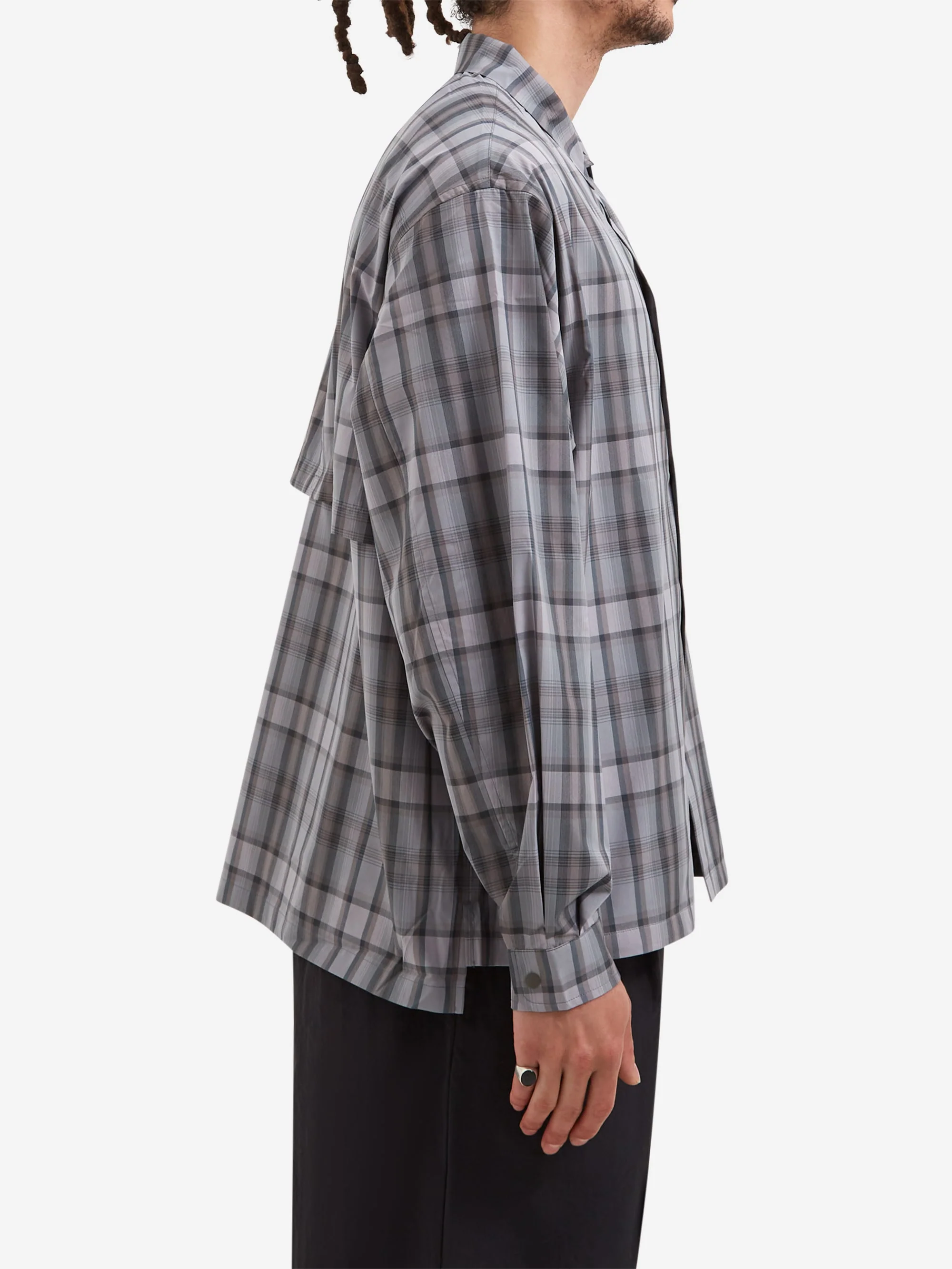 Snow Peak Fade Check Breezy Shirt - Greige - Image 5
