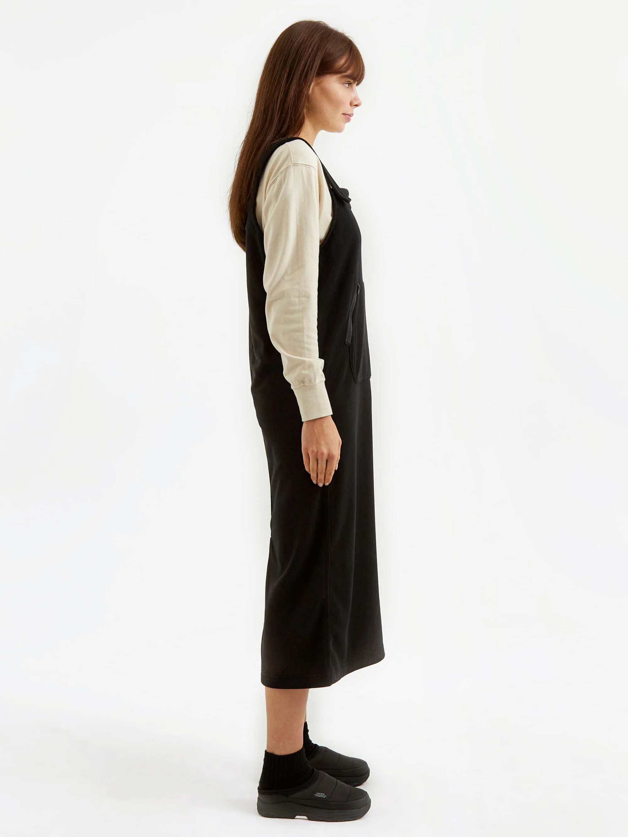 Snow Peak Grid Fleece Dress - Black - Image 2