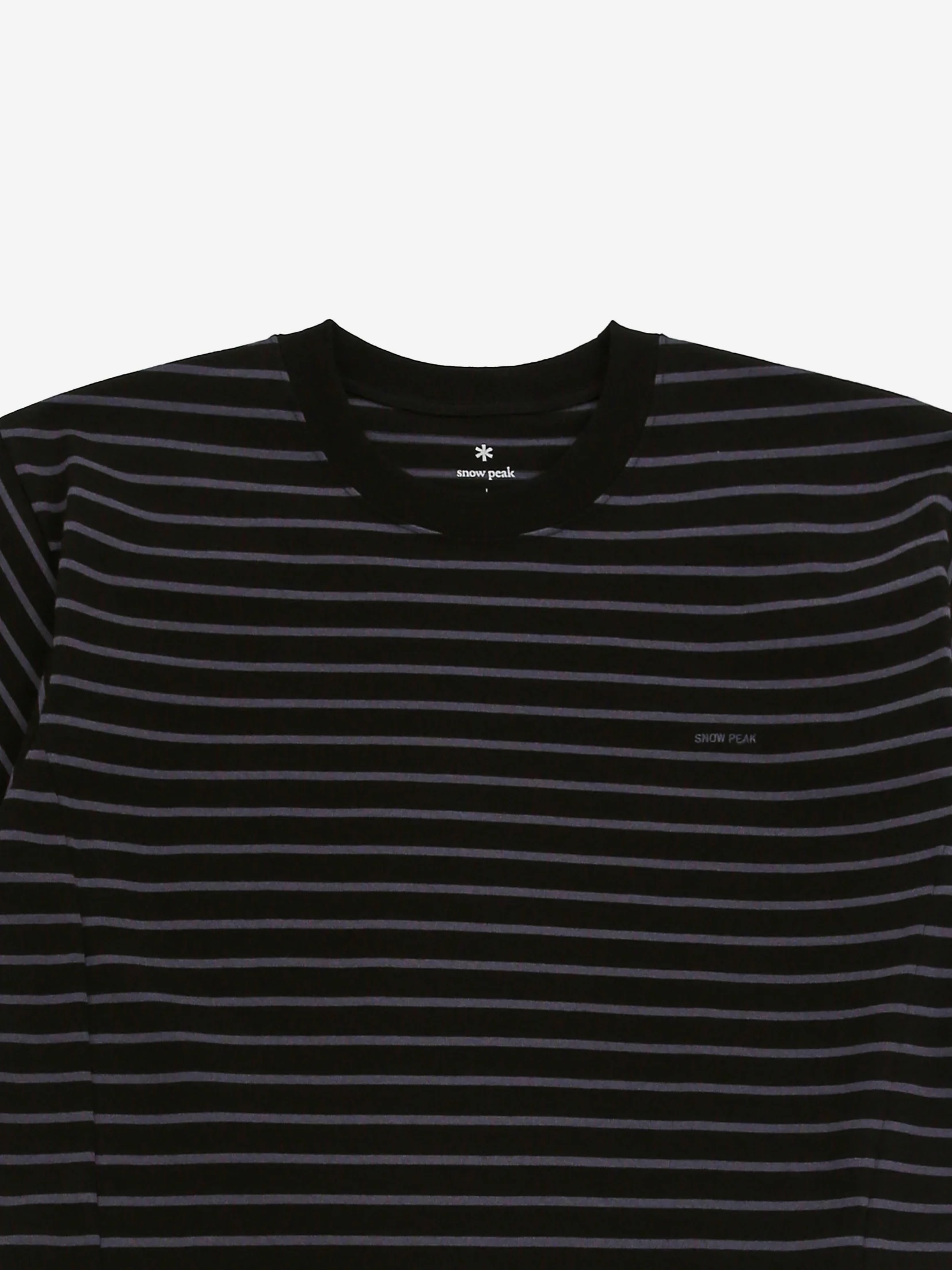 Snow Peak Heavy Cotton Border T-Shirt - Black/Grey - Image 2