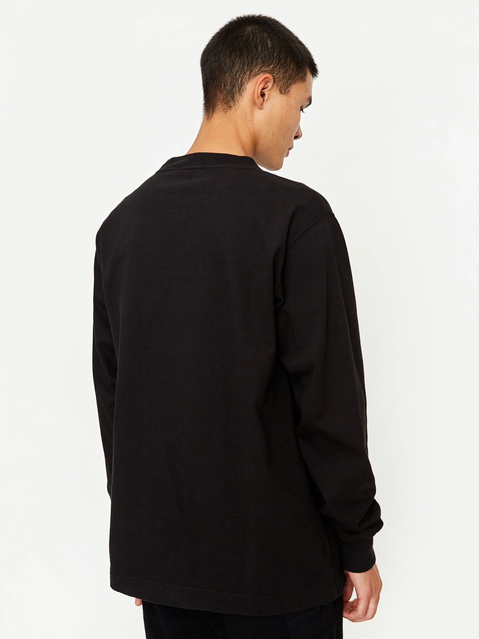Snow Peak Heavy Cotton Mockneck Long Sleeve T-Shirt - Black - Image 6