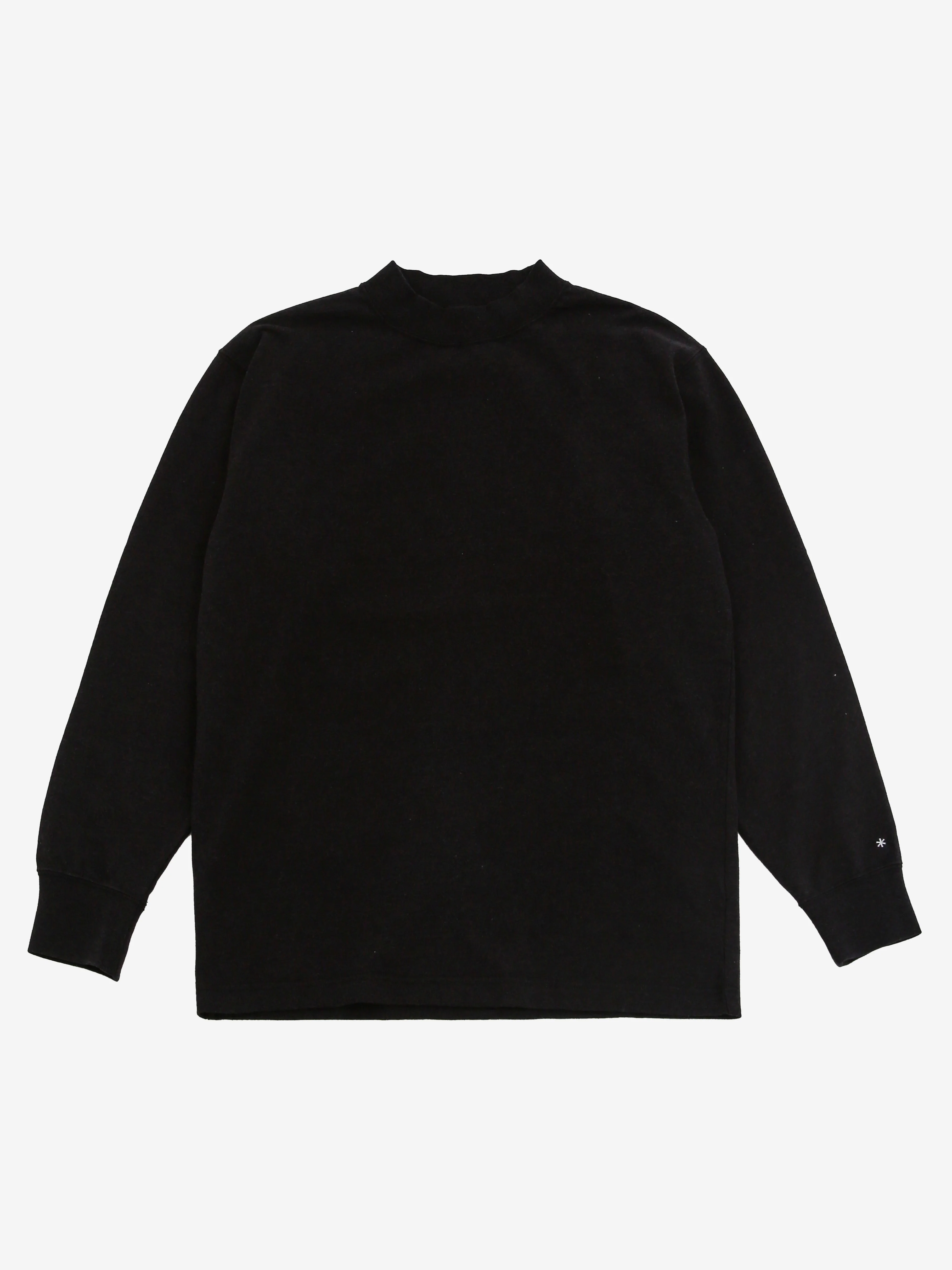 Snow Peak Recycled Cotton Heavy Mockneck LS T-Shirt - Black