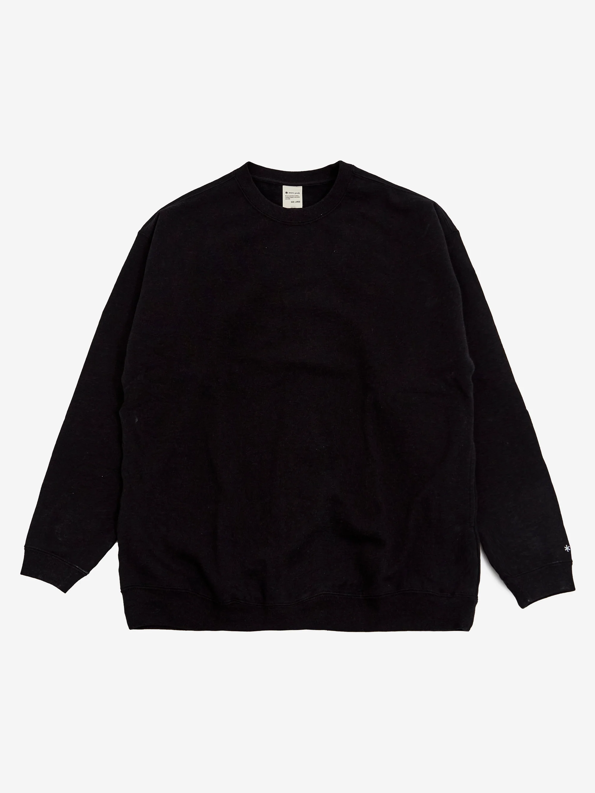 Snow Peak Recycled Cotton Sweat Crewneck - Black
