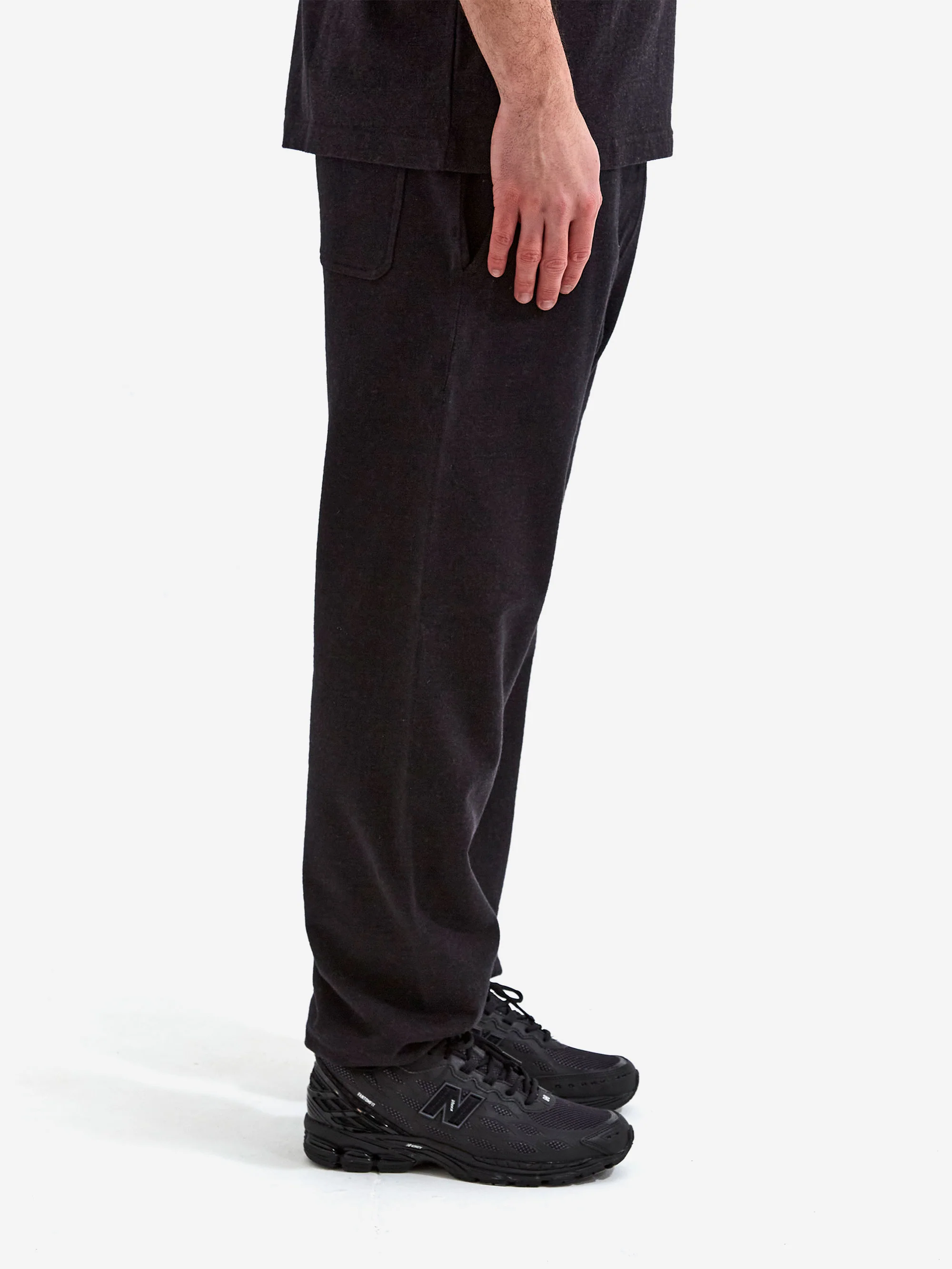 Snow Peak Recycled Cotton Sweat Pants - Black - Image 4