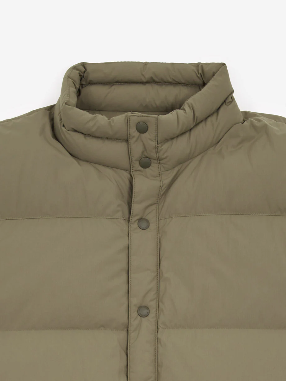 Snow Peak Recycled Nylon Ripstop Down Vest - Beige - Image 2