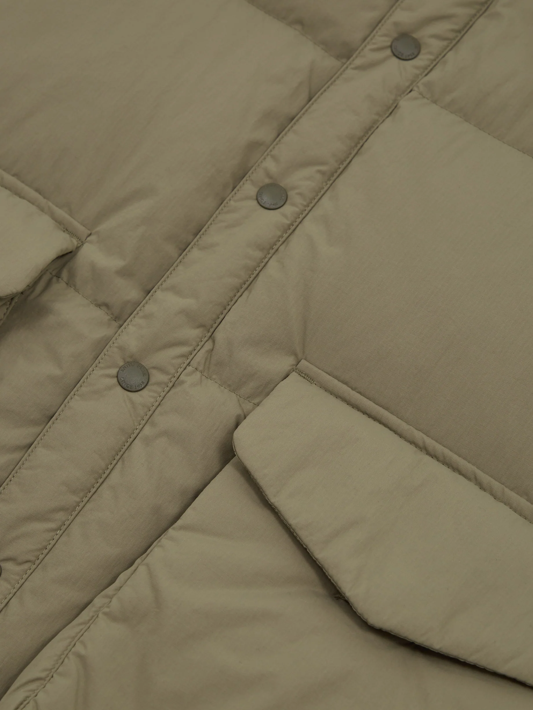 Snow Peak Recycled Nylon Ripstop Down Vest - Beige - Image 3