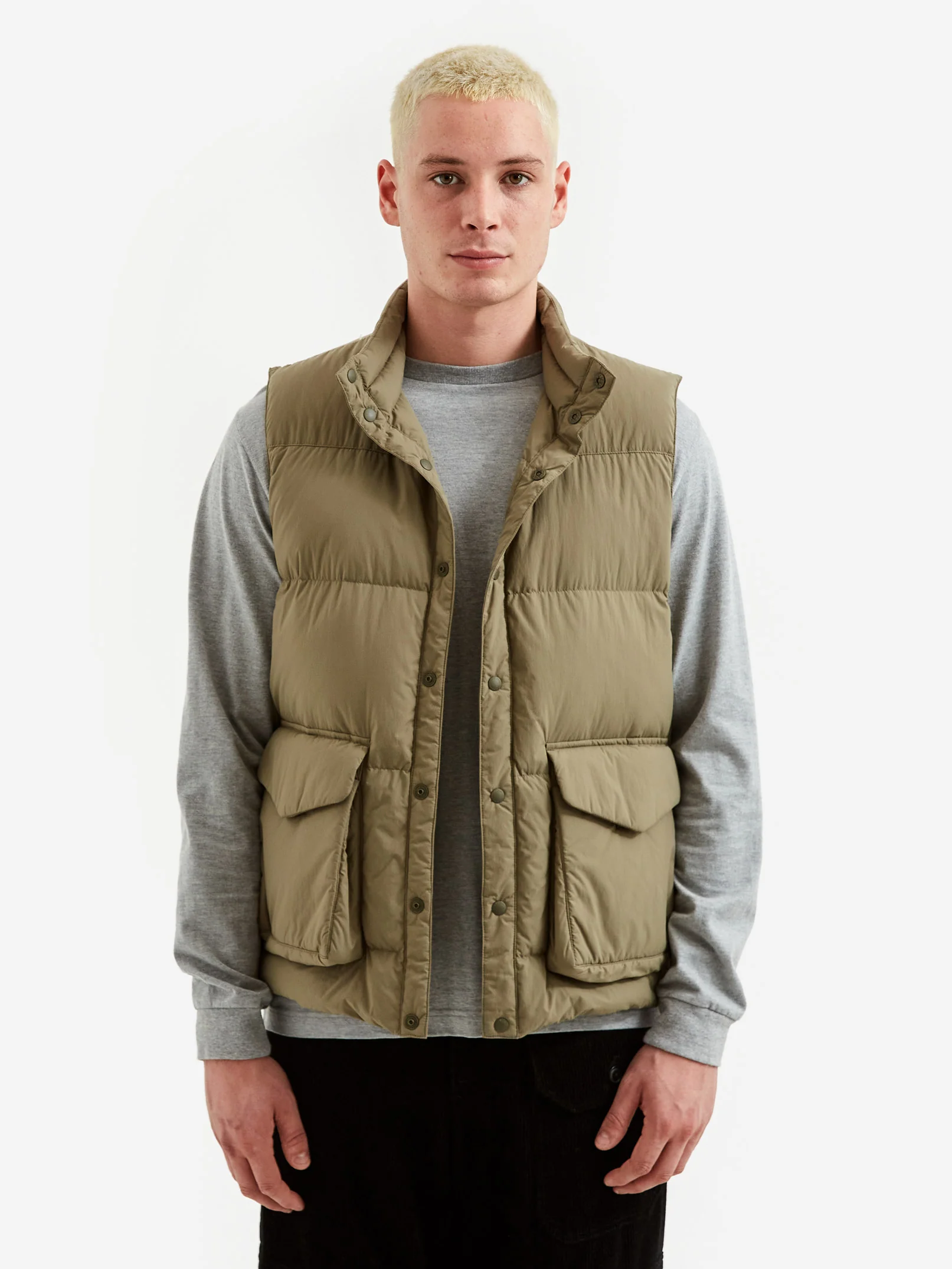 Snow Peak Recycled Nylon Ripstop Down Vest - Beige - Image 7