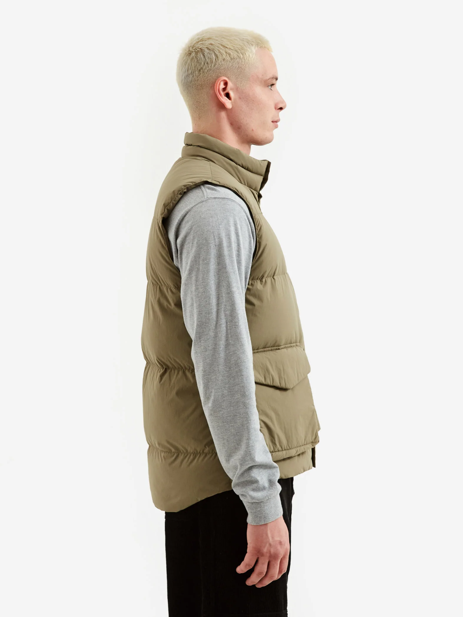 Snow Peak Recycled Nylon Ripstop Down Vest - Beige - Image 8