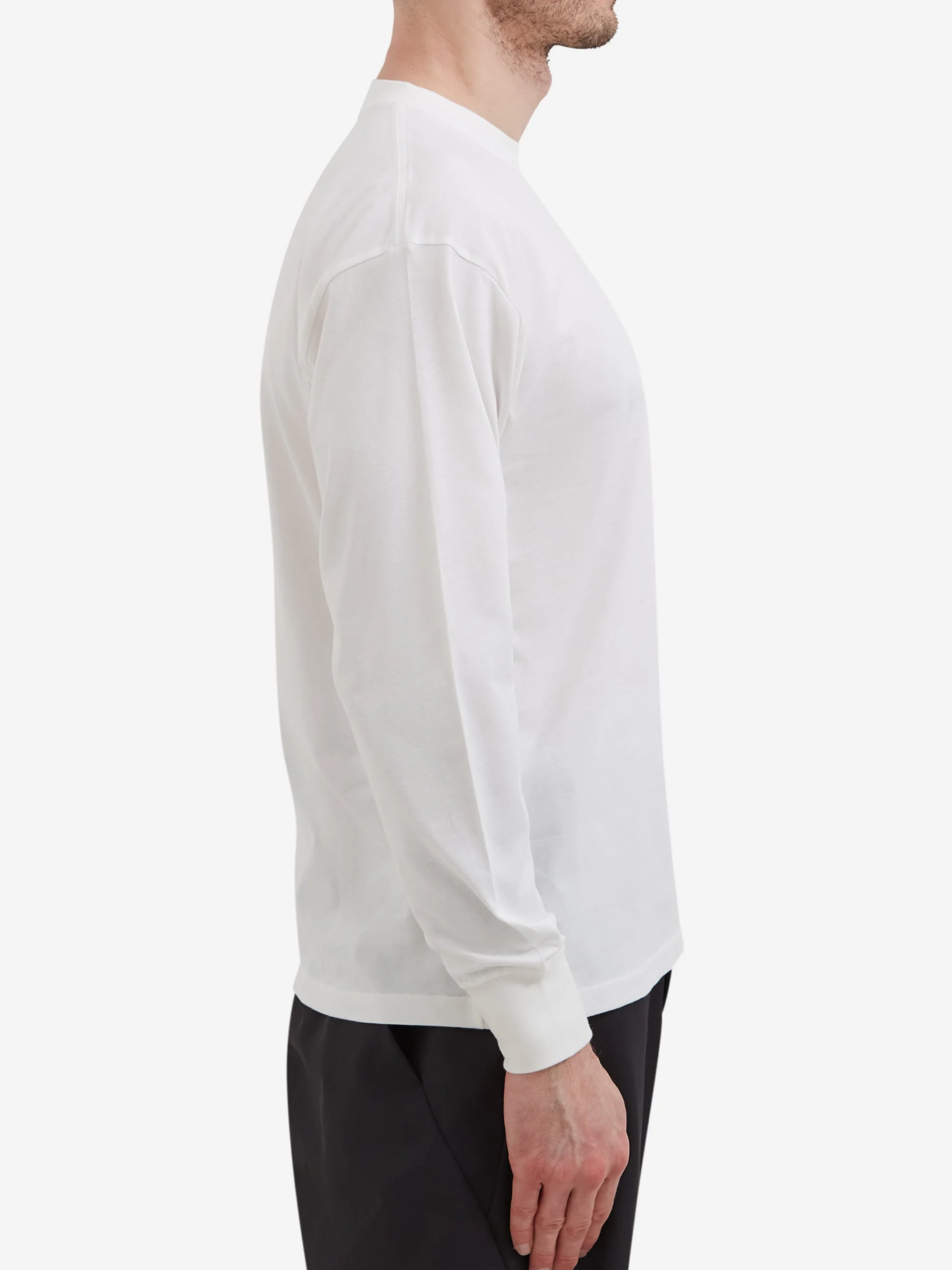 Snow Peak Soft Cotton Relaxed Logo L/S T-Shirt - Off White - Image 5
