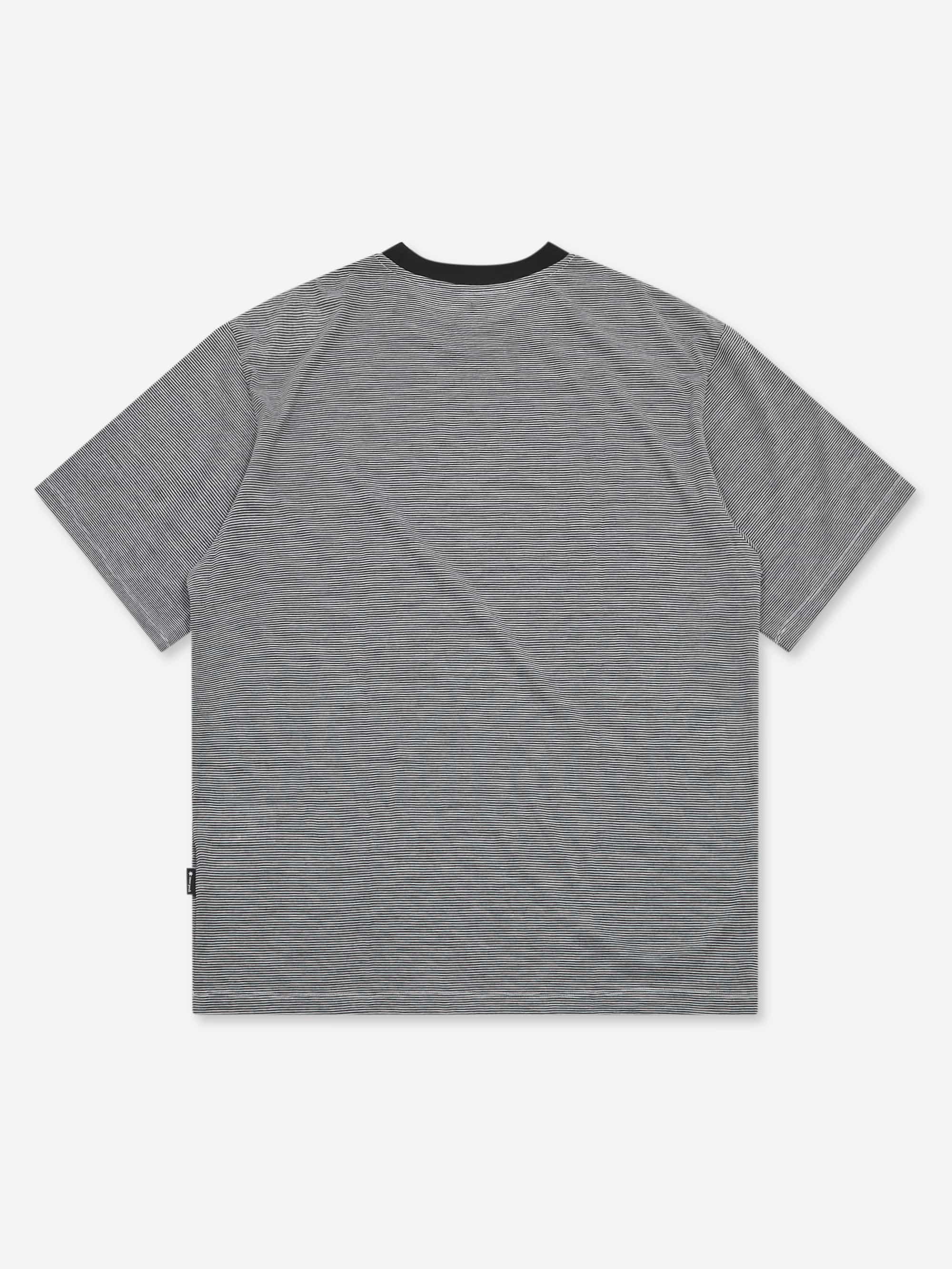 Snow Peak Summer Wool Stripe T-Shirt - Greige - Image 3