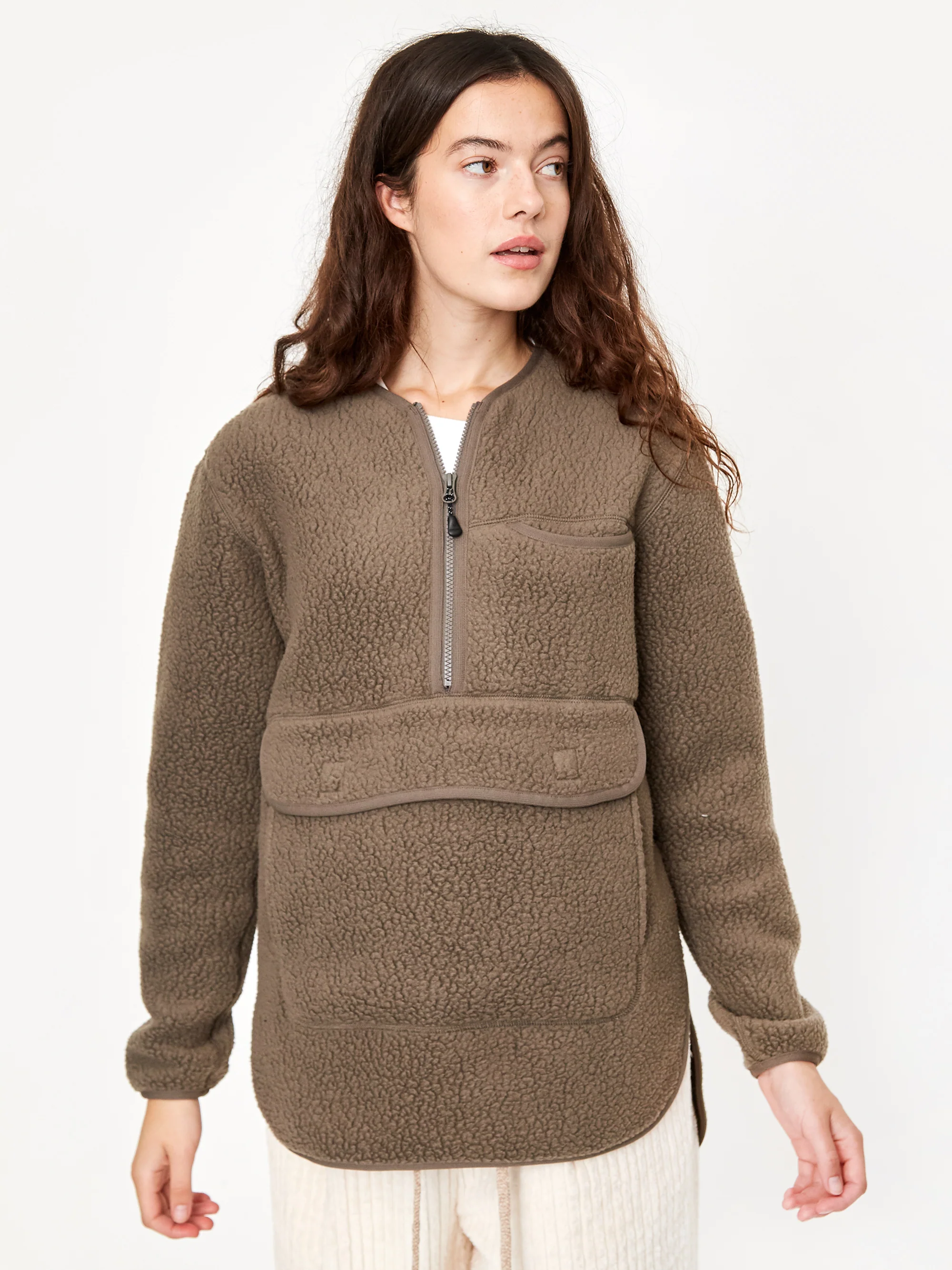 Snow Peak Thermal Boa Fleece Pullover W - Khaki - Image 2