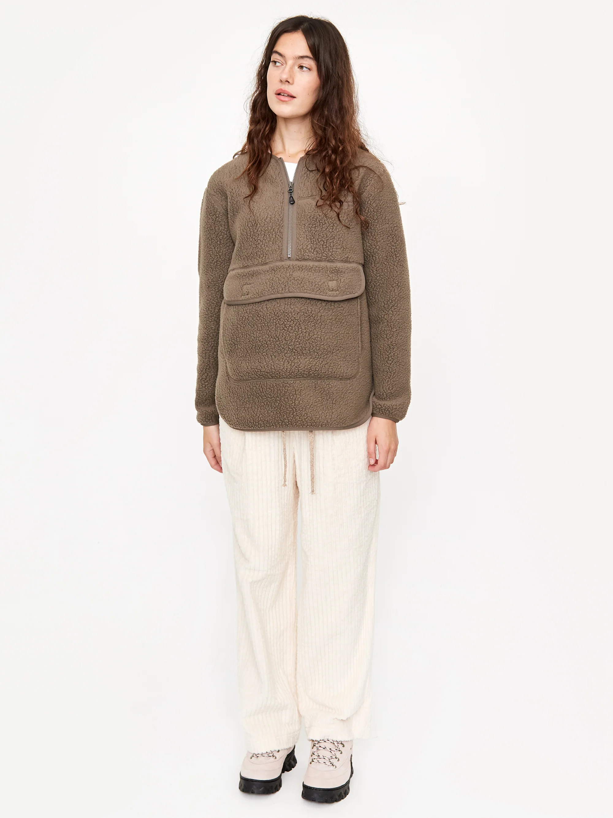 Snow Peak Thermal Boa Fleece Pullover W - Khaki - Image 3