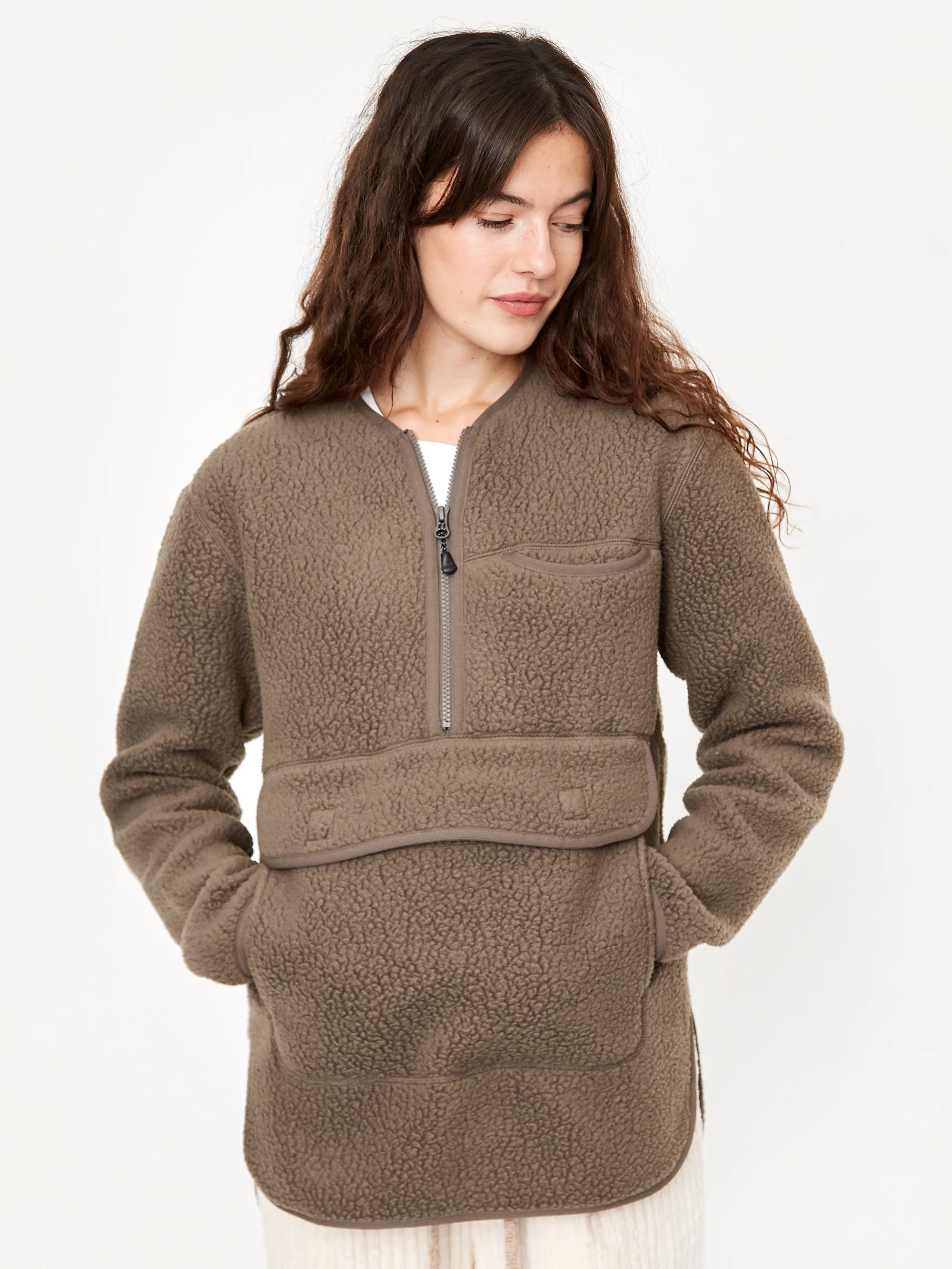 Snow Peak Thermal Boa Fleece Pullover W - Khaki - Image 4