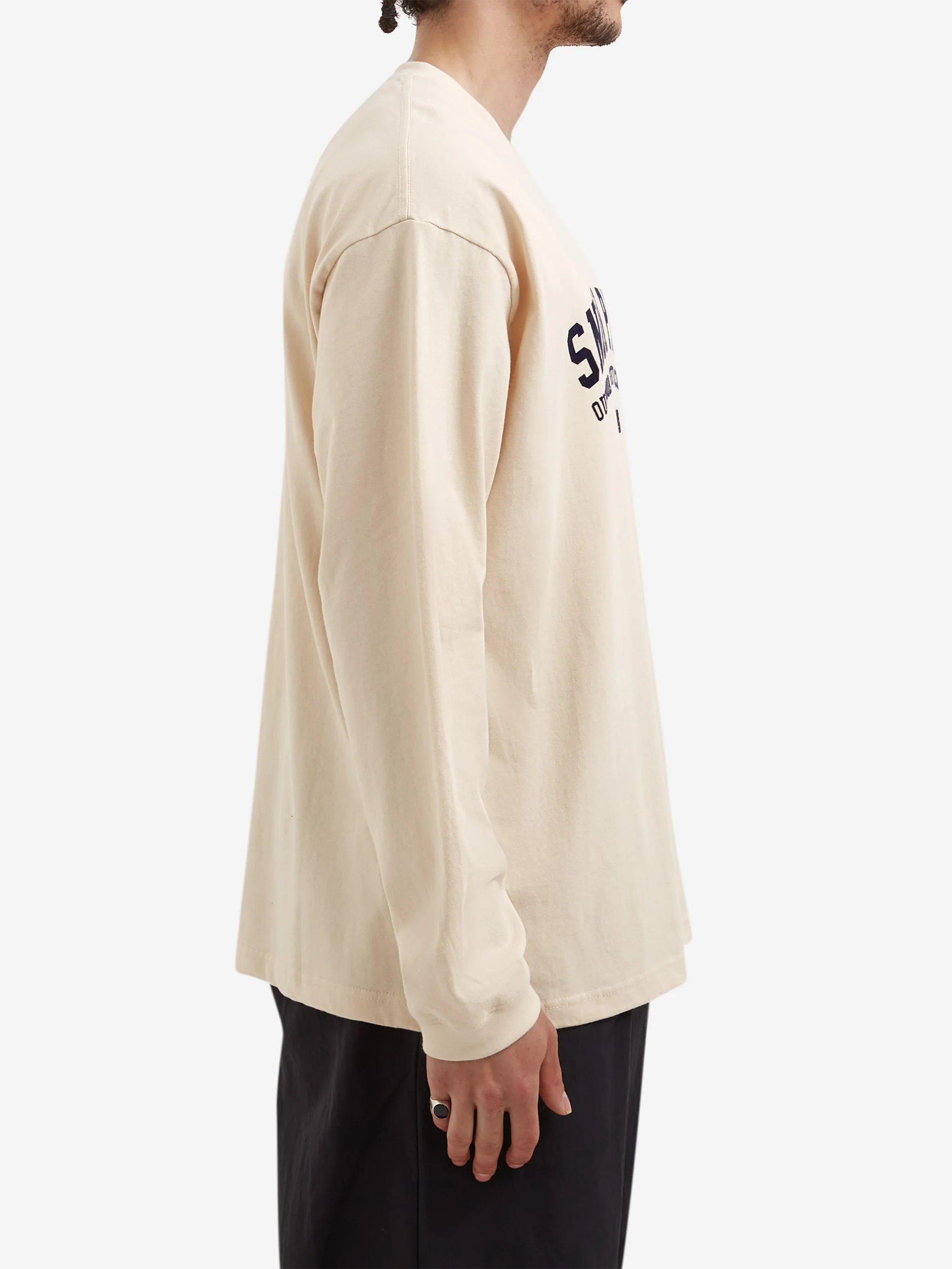 Snow Peak Varsity Logo L/S T-Shirt - Off White - Image 5