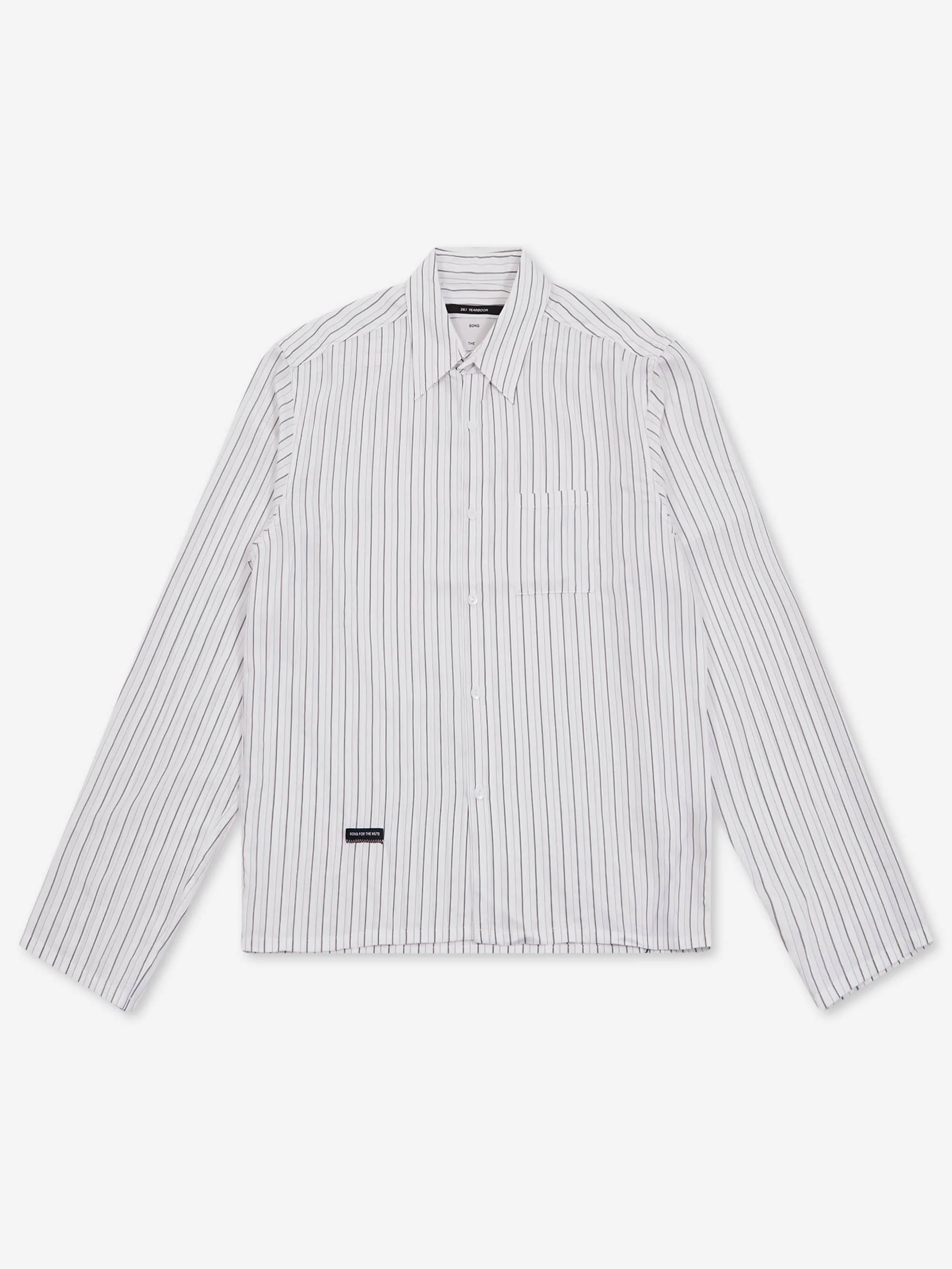 Song For The Mute Long Sleeve Cropped Casual Shirt - White