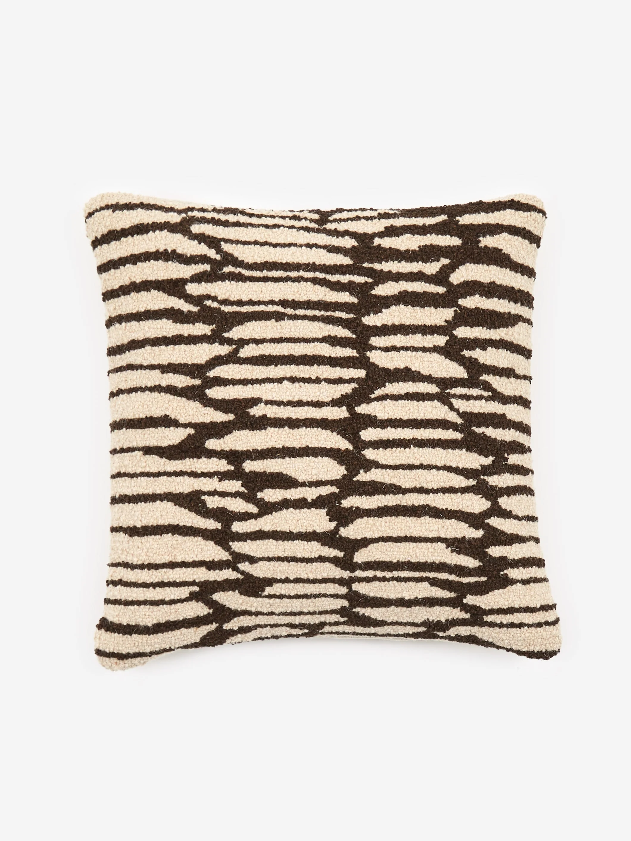 Soosumsee Hand Tufted Carpet Cushion - White Sticks on Chest