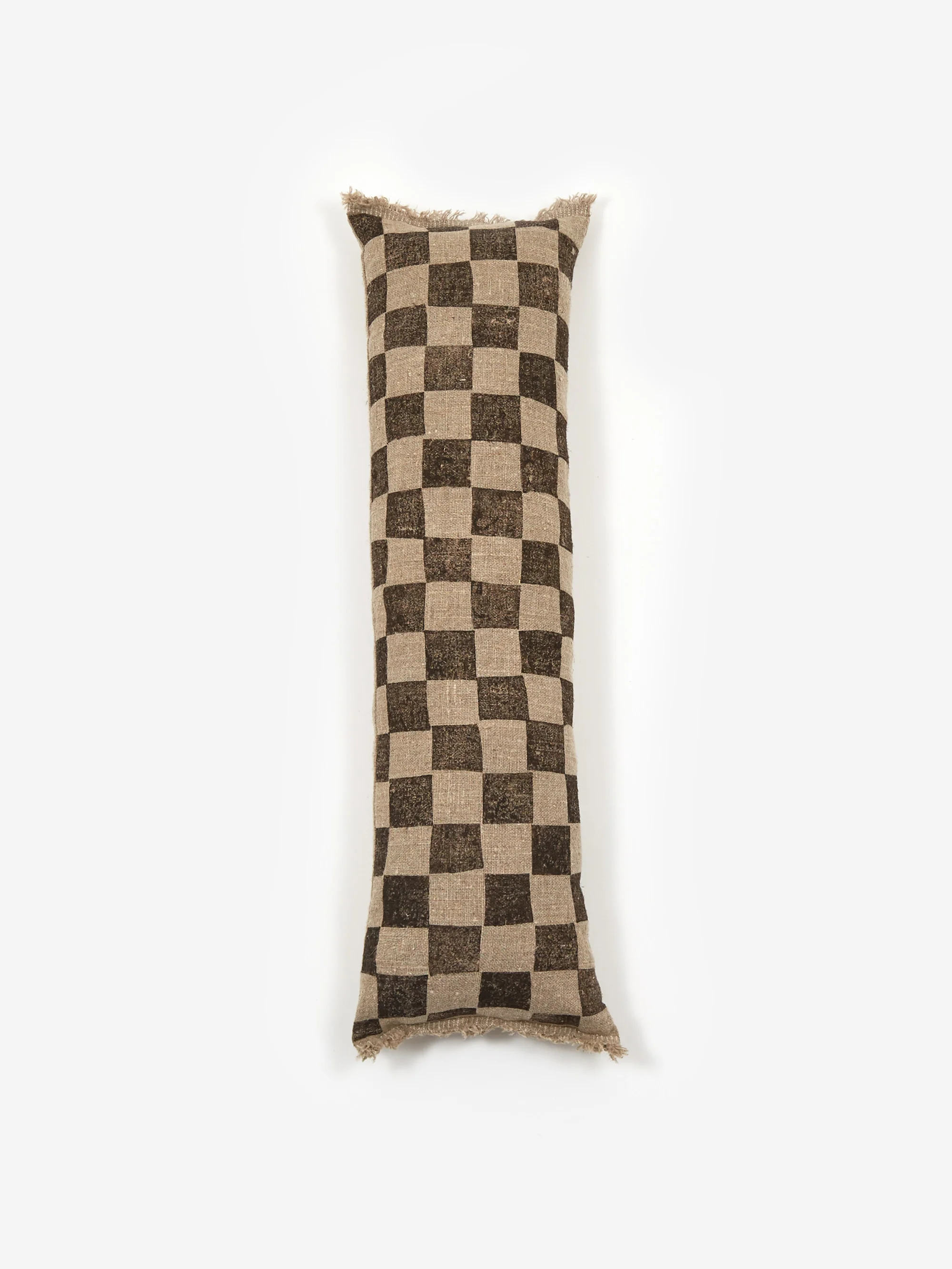 soosumsee Maxi Linen Hand Printed Cushion - Checkerboard