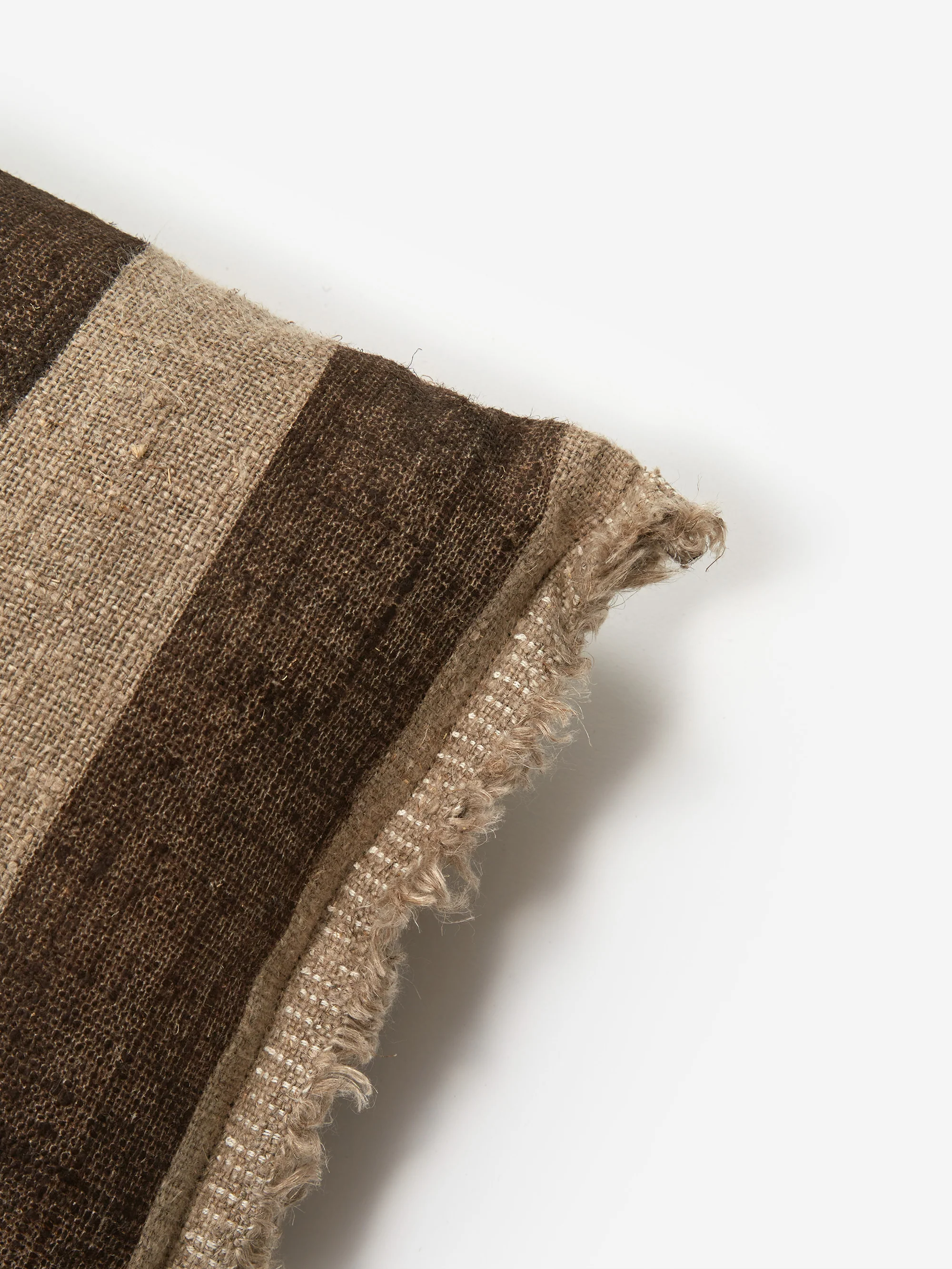 soosumsee Maxi Linen Hand Printed Cushion - Stripe - Image 2
