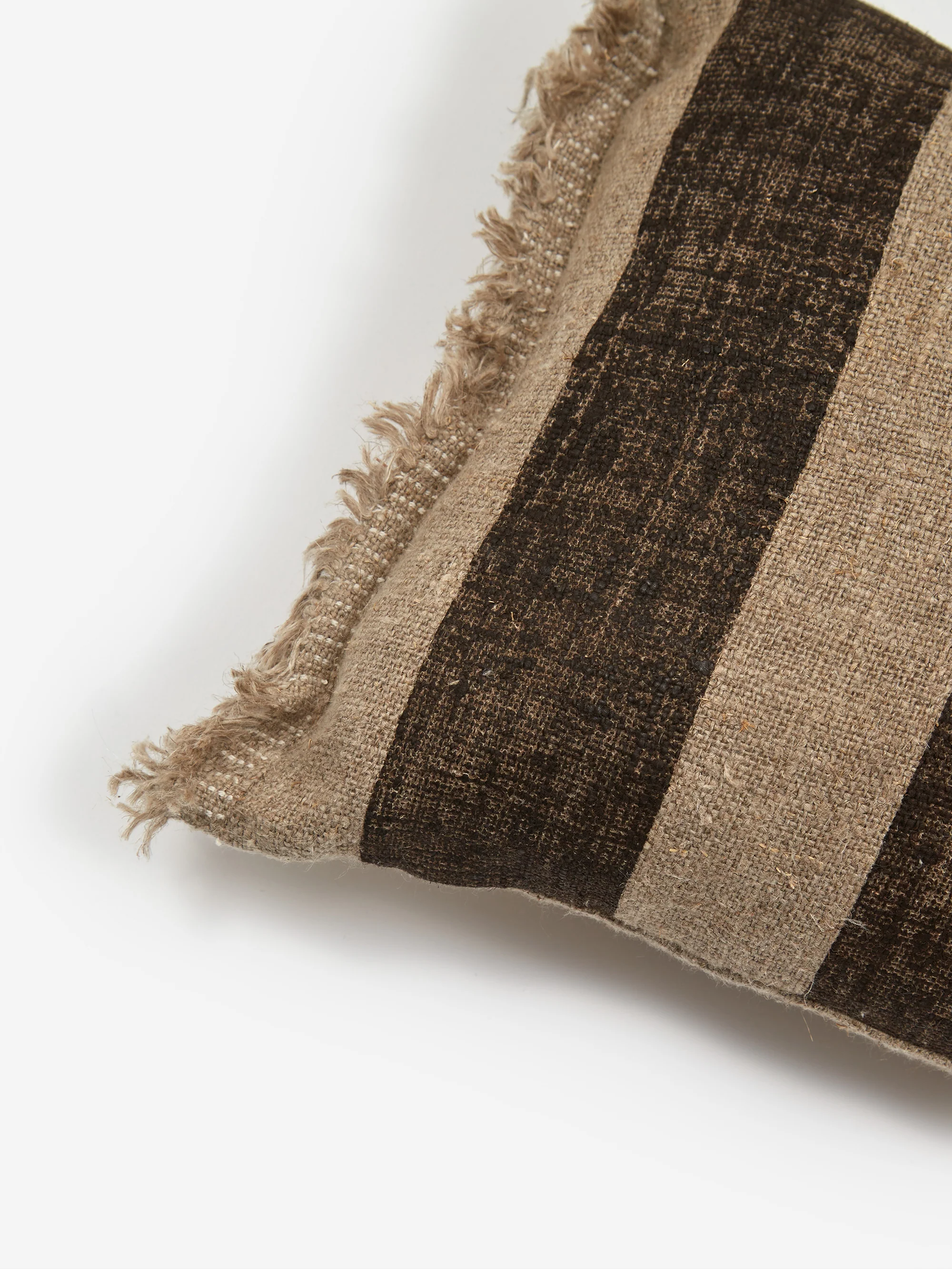 soosumsee Mini Linen Hand Printed Cushion - Stripe - Image 2