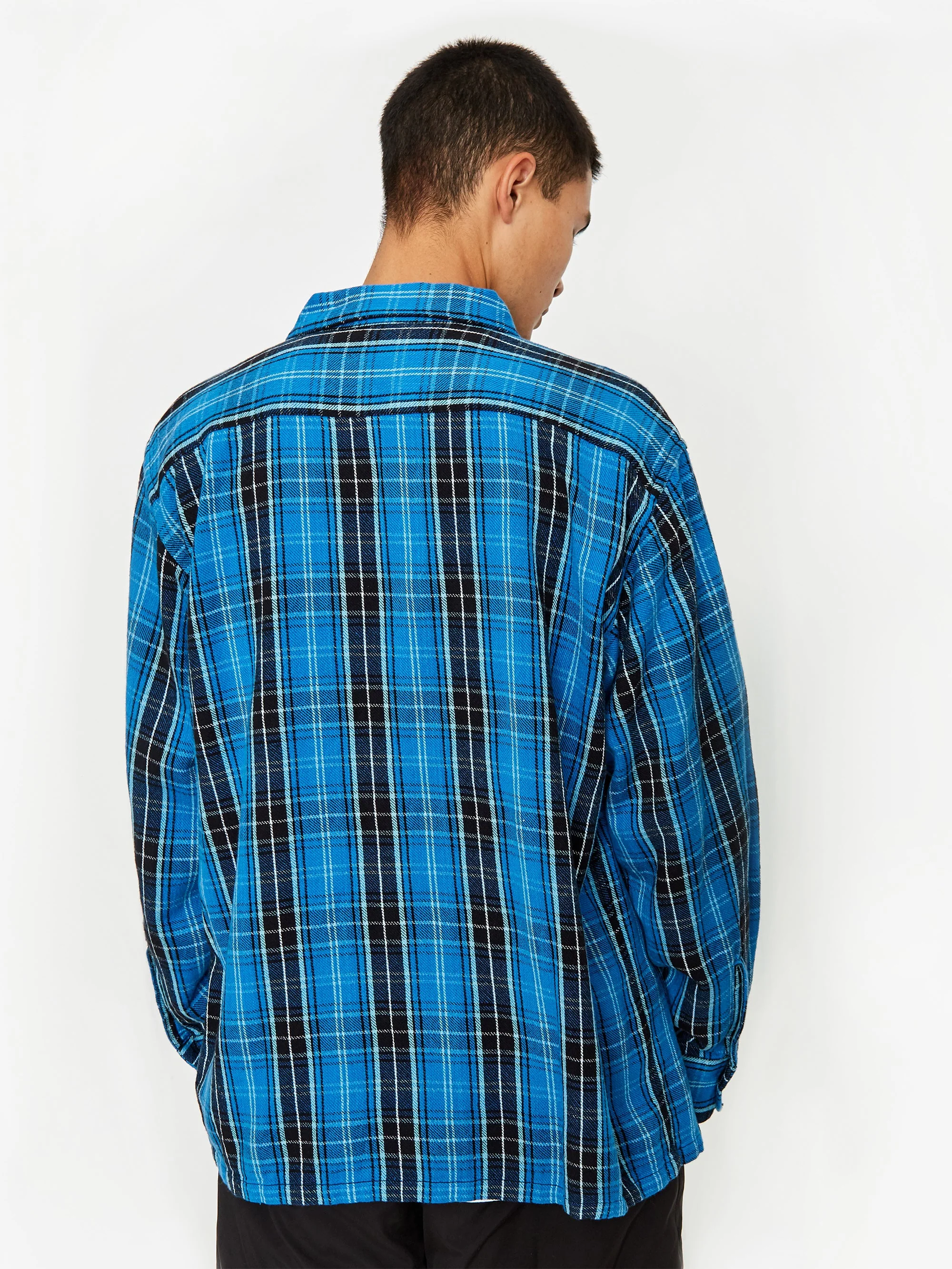 South2 West8 6Pocket Plaid Longsleeve Shirt - White/Black/Blue - Image 10