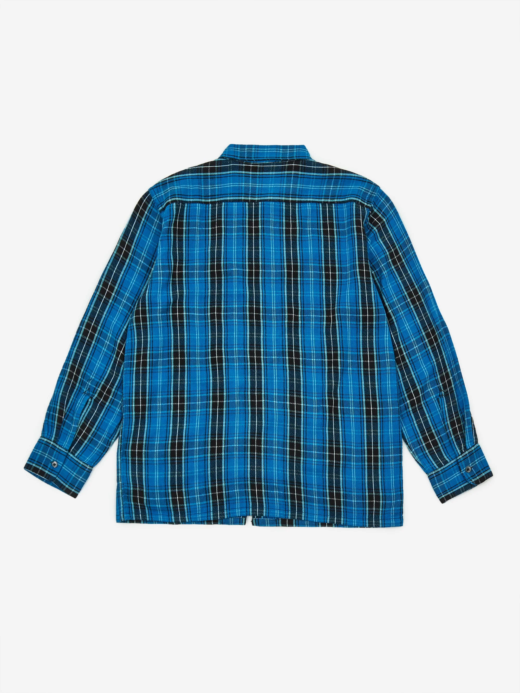 South2 West8 6Pocket Plaid Longsleeve Shirt - White/Black/Blue - Image 5