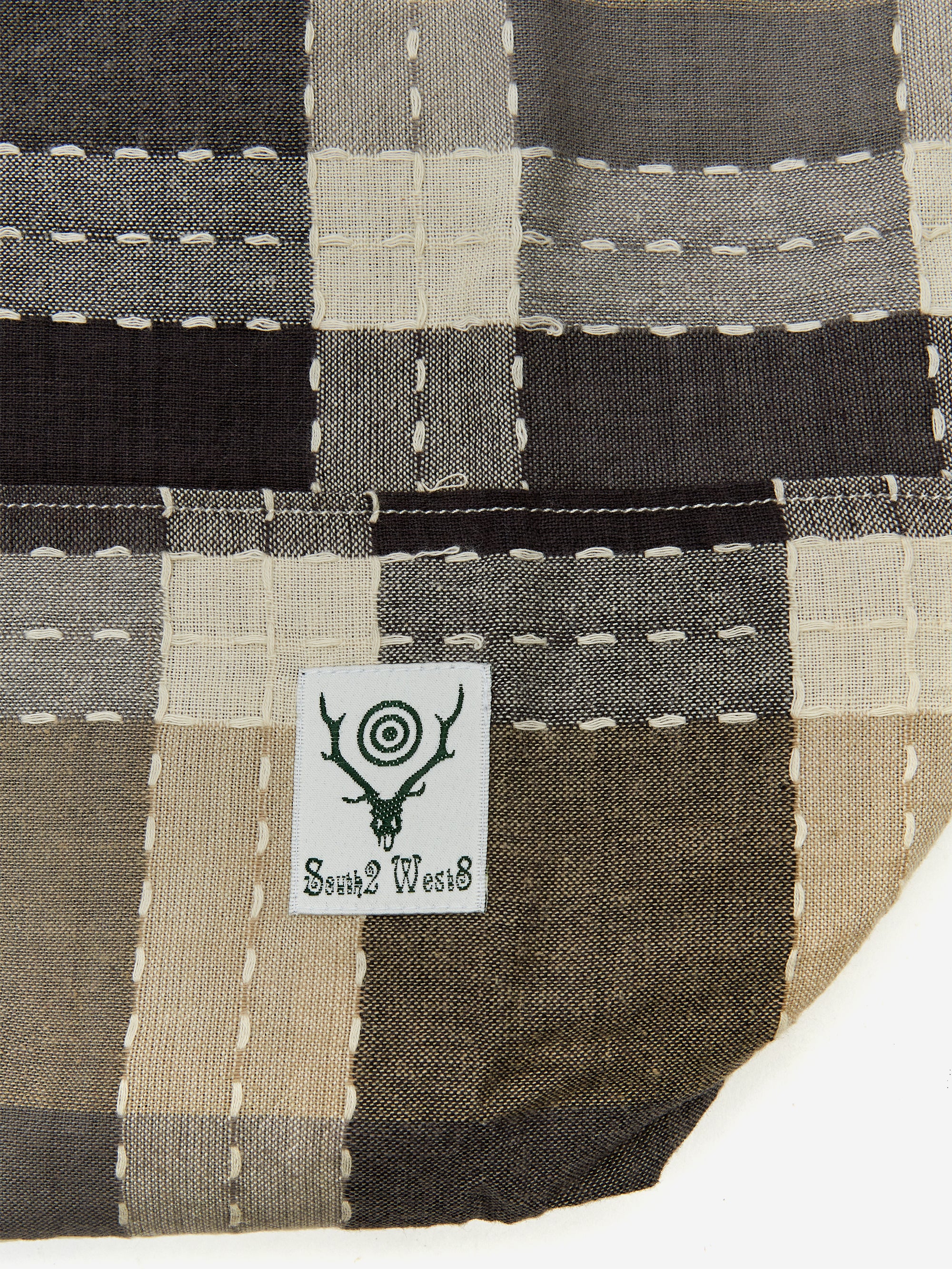 South2 West8 Canal Park Tote - Cotton Stitched Plaid - White Stitch - Image 3