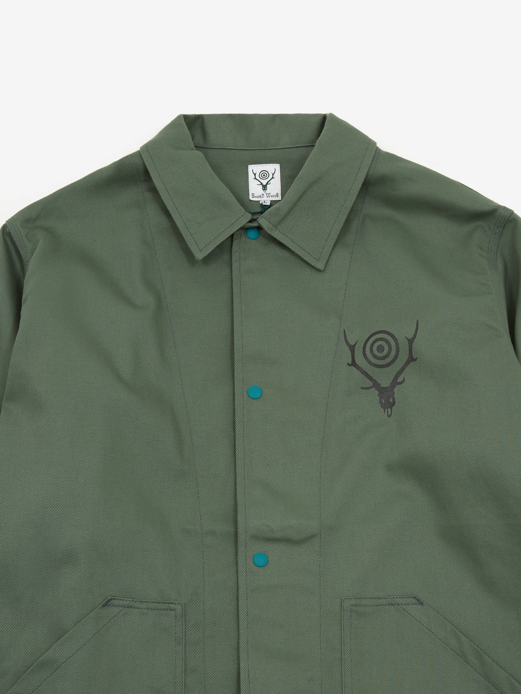 South2 West8 Coach Jacket - Moss Green - Image 3