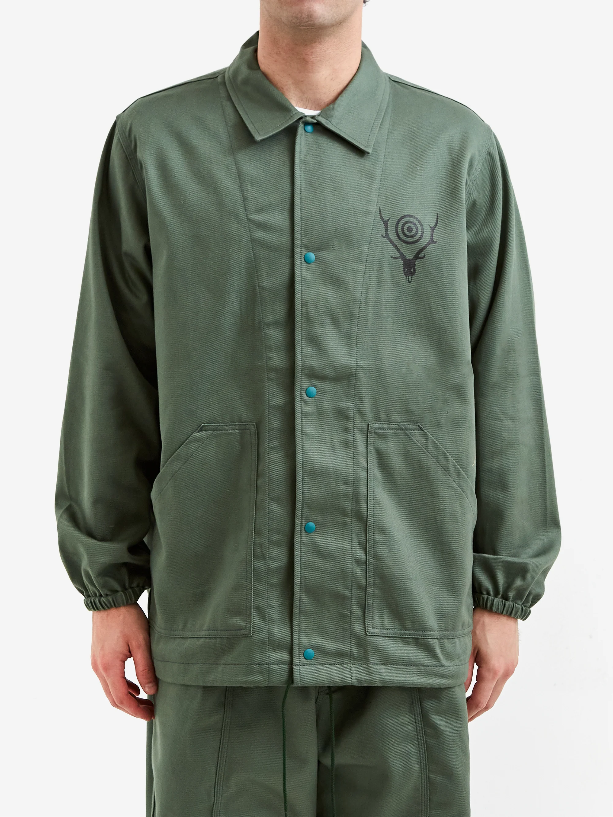 South2 West8 Coach Jacket - Moss Green - Image 5