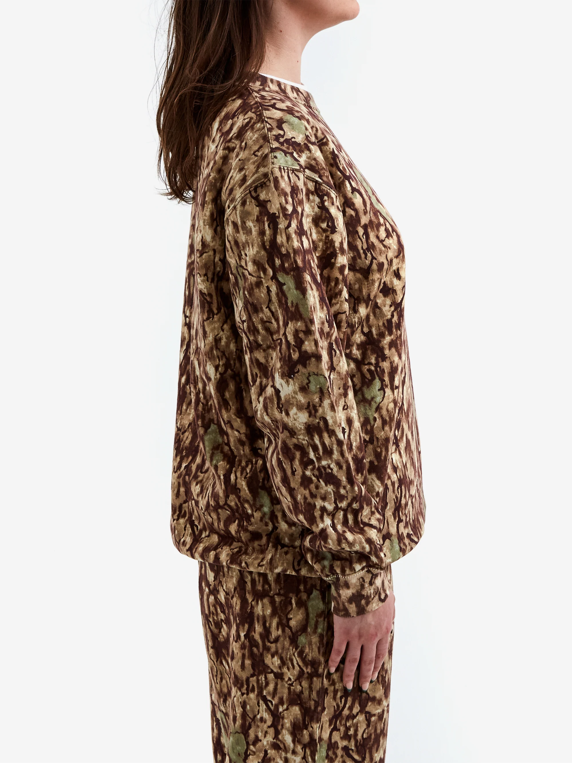 South2 West8 Crew Neck Sweat Shirt - Cotton French Terry / Printed - Horn Camo - Image 2