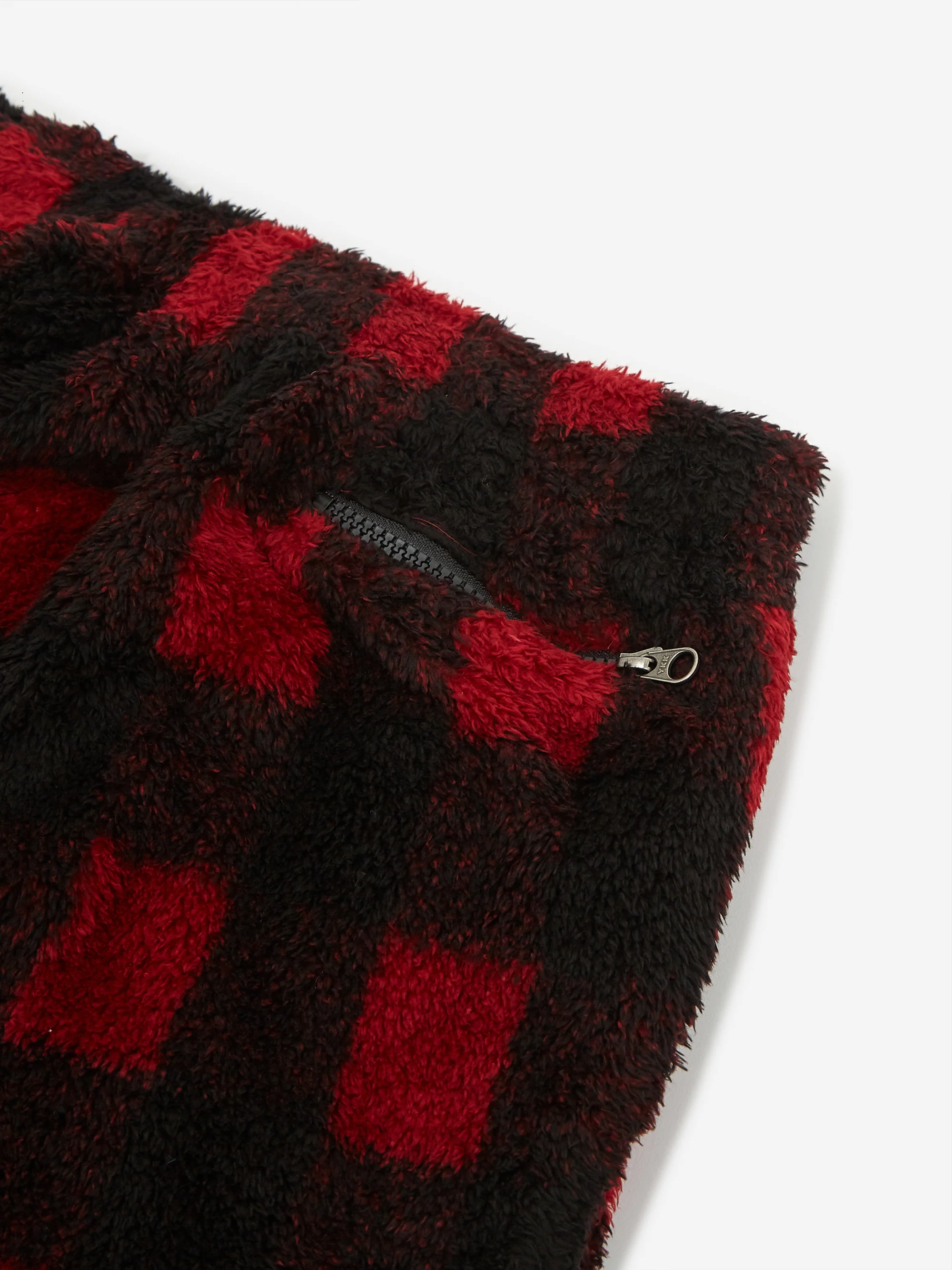 South2 West8 Faux Boa Buffalo Plaid String Pant - Red - Image 6