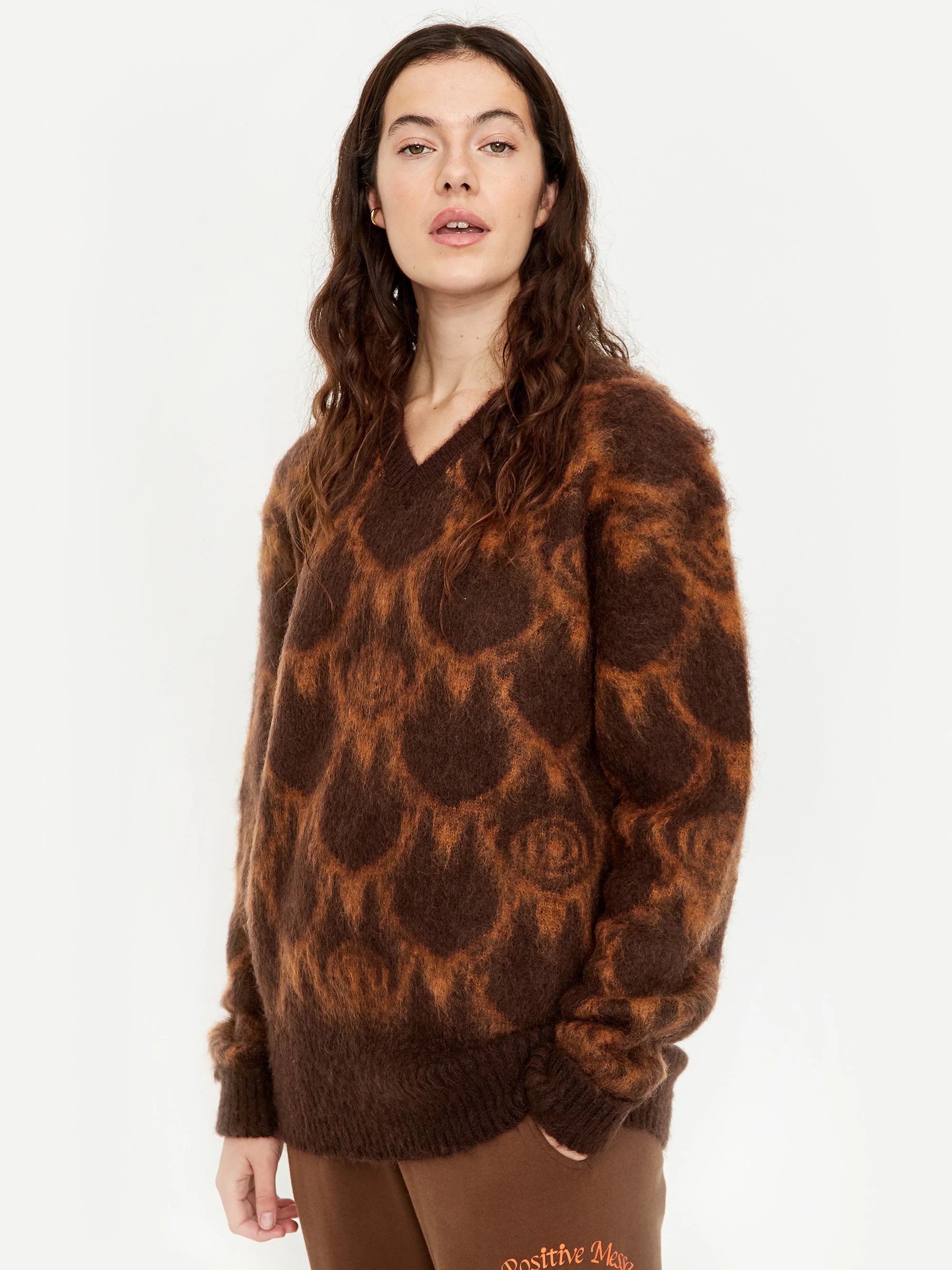 South2 West8 Loose Fit Skull & Target Jumper W - Dark Brown - Image 2