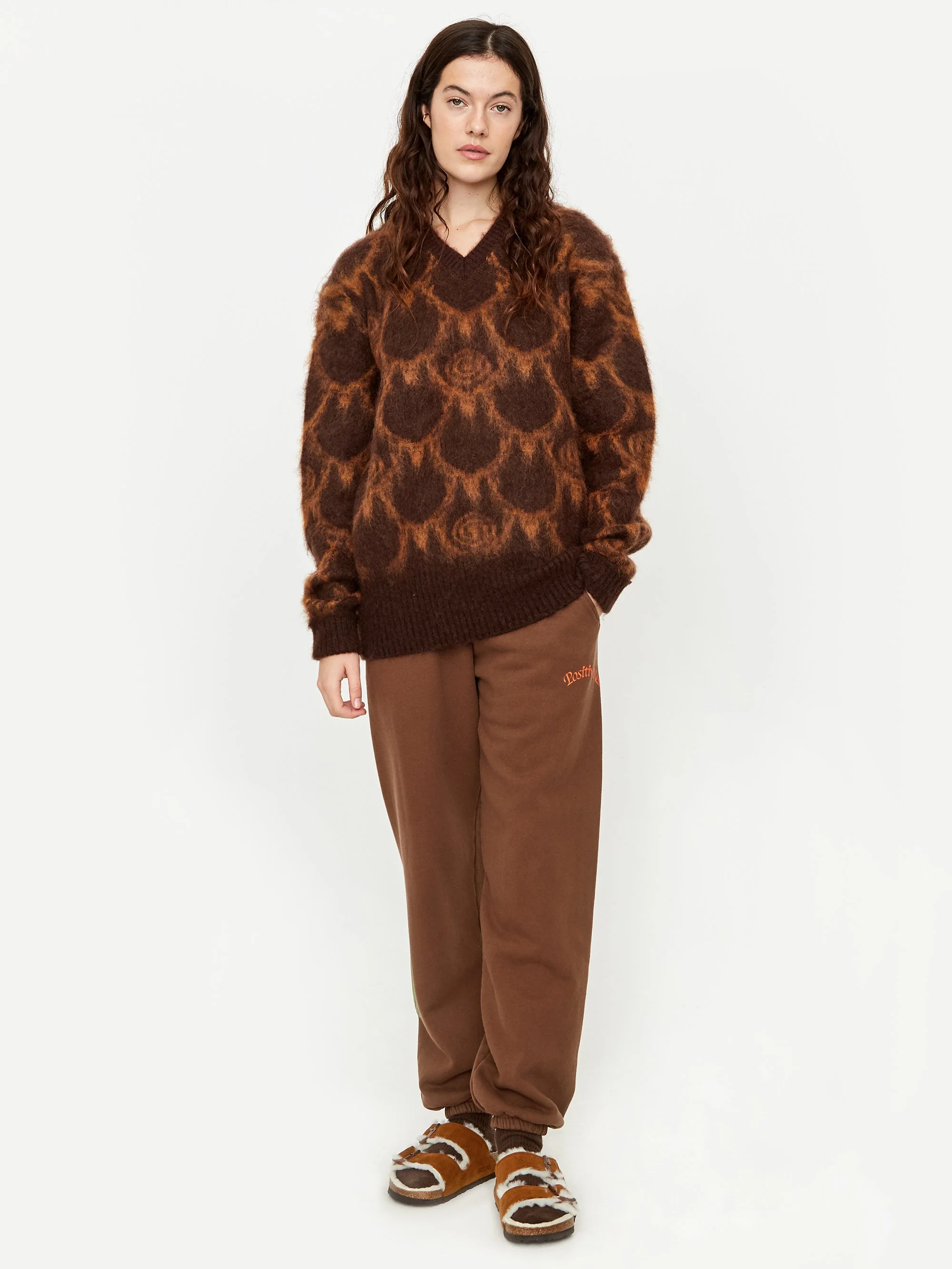 South2 West8 Loose Fit Skull & Target Jumper W - Dark Brown - Image 3