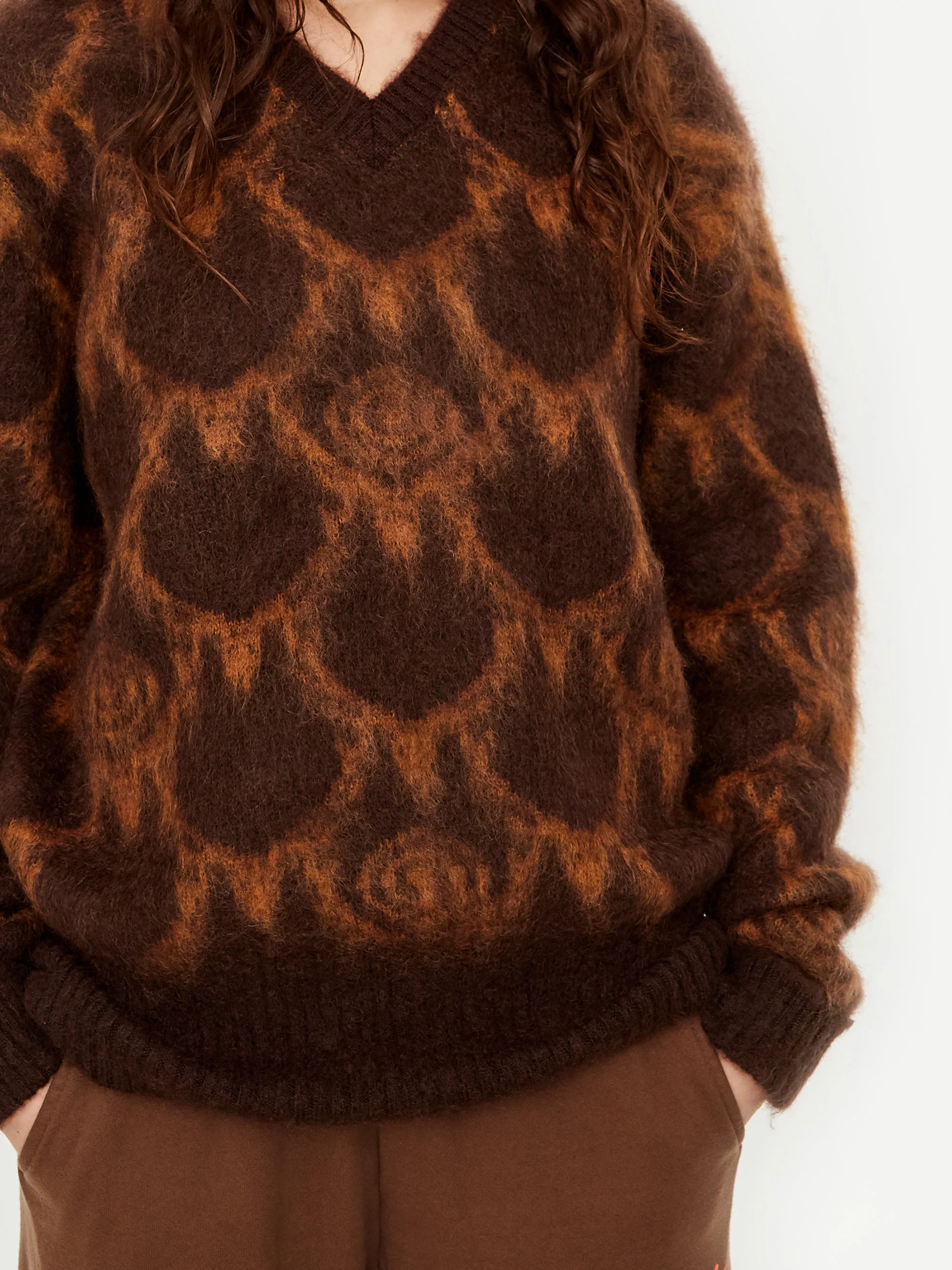 South2 West8 Loose Fit Skull & Target Jumper W - Dark Brown - Image 4